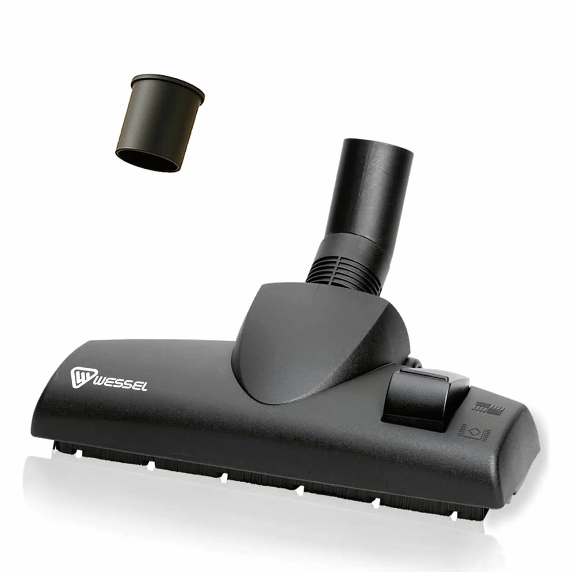 Wessel-Werk Alemania Cepillo aspiradora Universal Boquilla aspiradora 35/32mm para Suelos Duros alfombras eficiencia energética silencioso Compatible con Rowenta Bosch Kärcher Cecotec Eureka Nilfisk