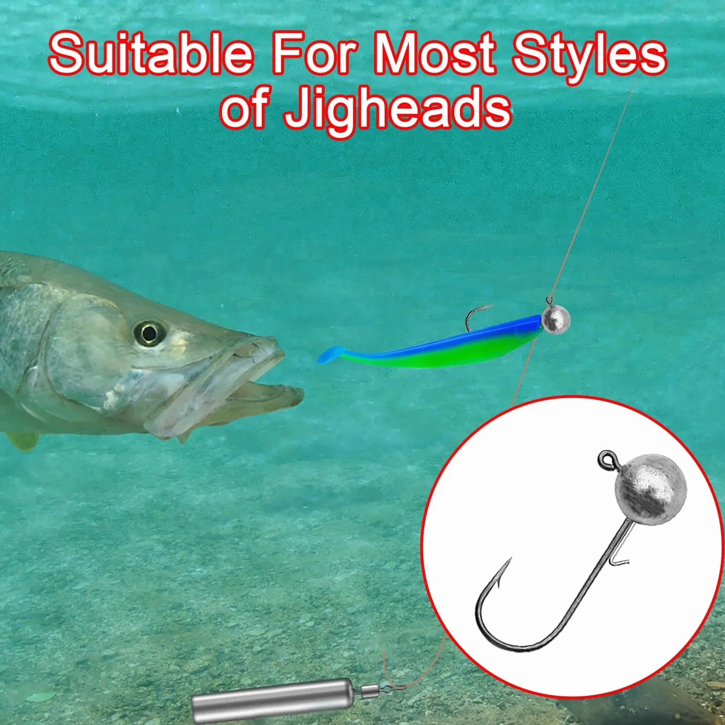 Anzuelos de Pesca Mar Cabeza Plomada 25 Piezas, 7g/10g/12g/14g/17g, con Caja de Aparejos Plástico