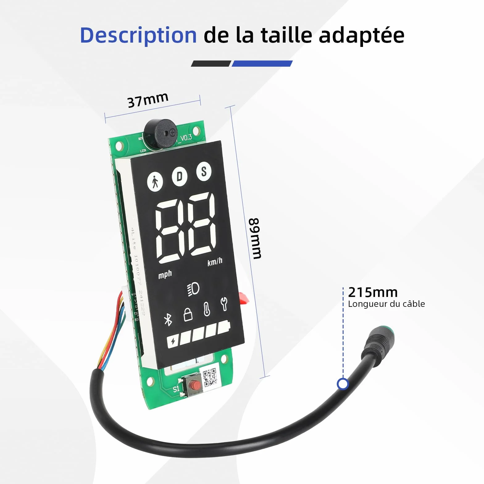Ulip Placa de salpicadero con pantalla LED para Xiaomi 4 Lite 2nd Gen scooter eléctrico