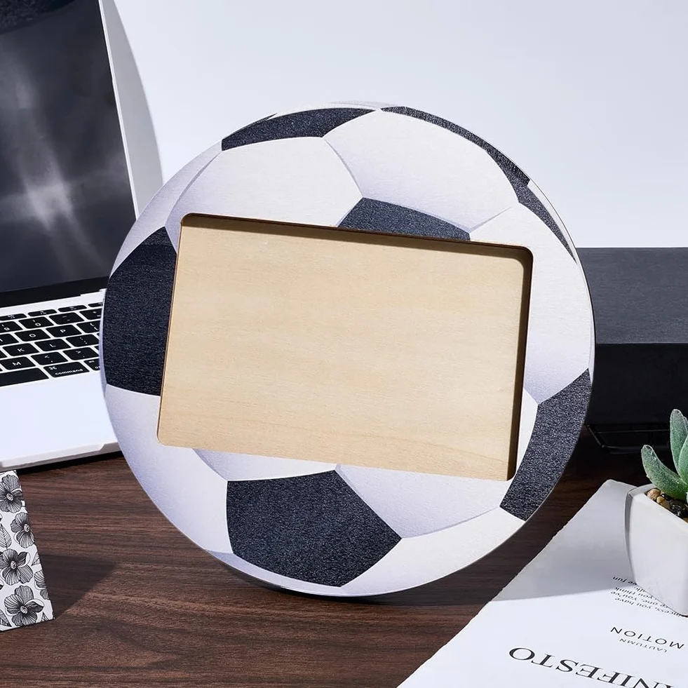 CREATCABIN Marco de Fotos de Fútbol 4x6 Madera Deportiva Balones Decoración Pared