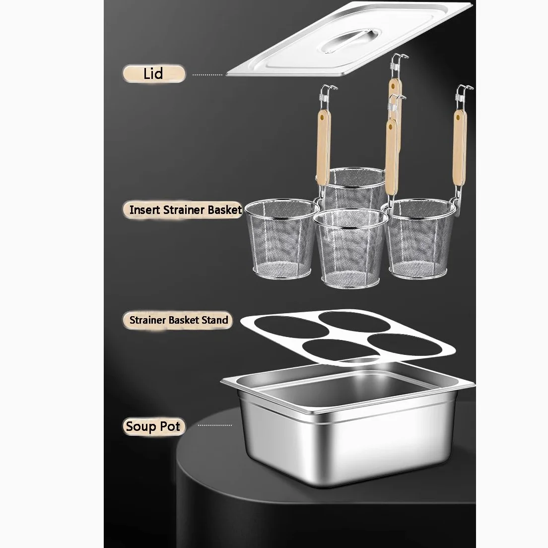 Juego De Ollas Para Pasta De Acero Inoxidable Con 2, 4 Y 6 Orificios: Calentamiento Rápido, Tapa Para Colgar, Asas Seguras Para Cocina Doméstica, Restaurante Y Uso Comercial. Disponibles En 2 Y 4 Ori