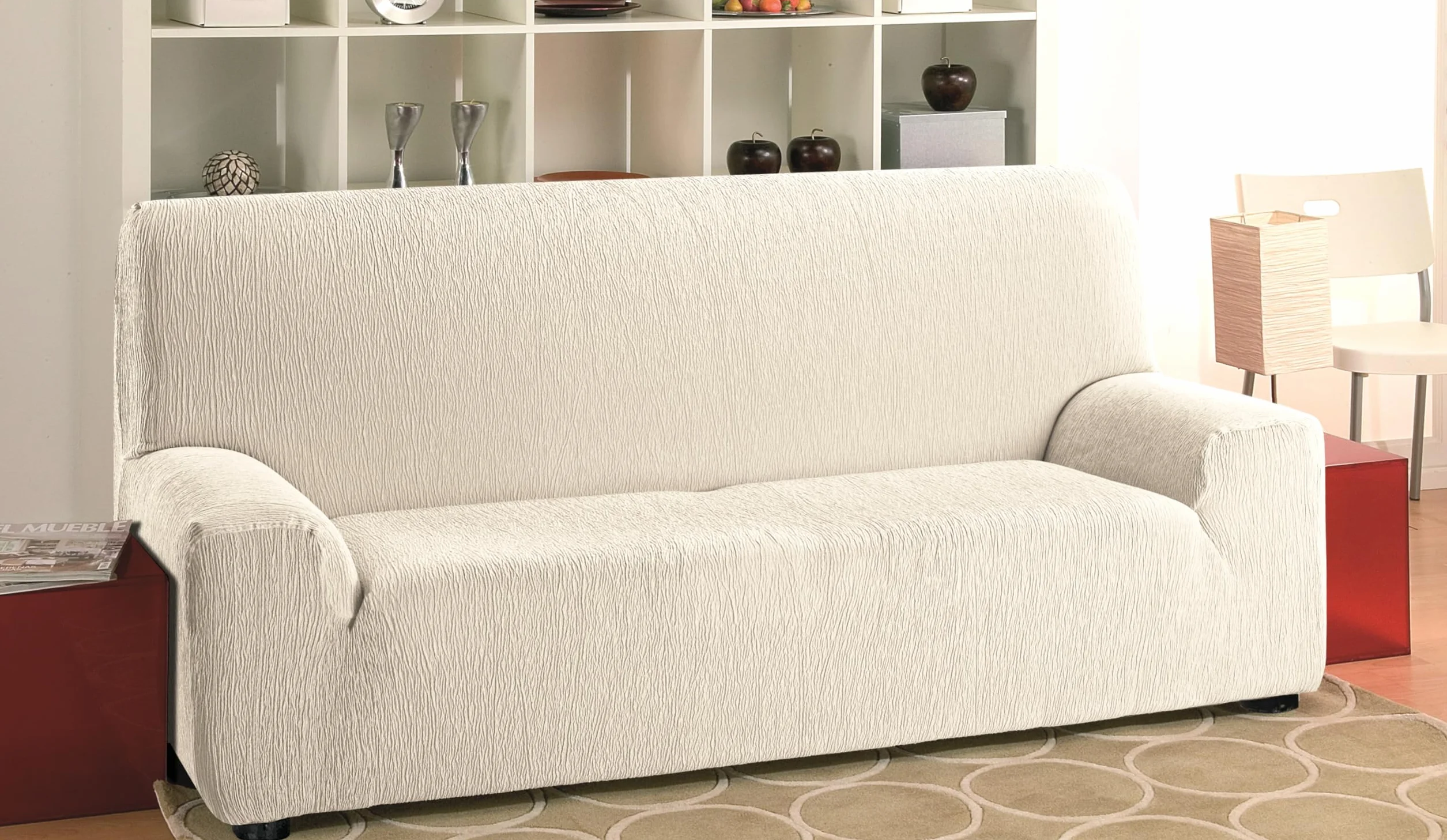 Martina Home Funda de sofá elástica Modelo Emilia - Color Marfil -3 Plazas (170 a 220 cm)