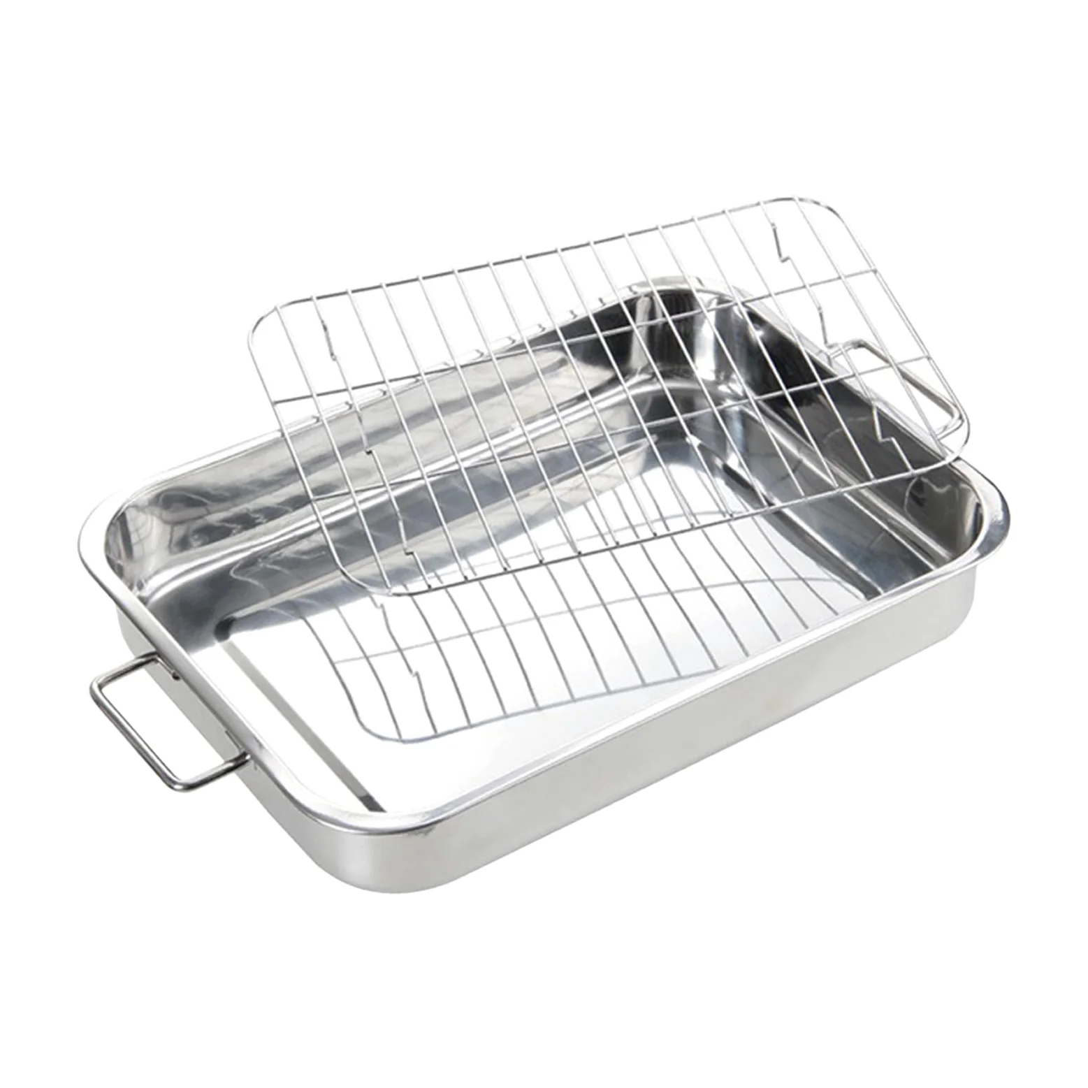 Bandeja Para Con Rejilla Utensilios De Cocina De Acero Inoxidable | Asador De Horno De Metal Perfecta Para Cocineros Caseros Cenas De Acción De Gracias Y Amantes De La Cocina