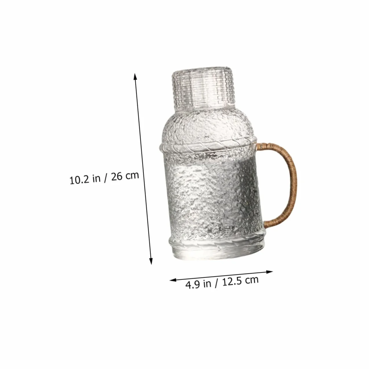 Jarra de Agua de Vidrio Diseño Antideslizante y Vertido Cómodo Capacidad de 2l Adecuado para Fiestas y Reuniones en Casa