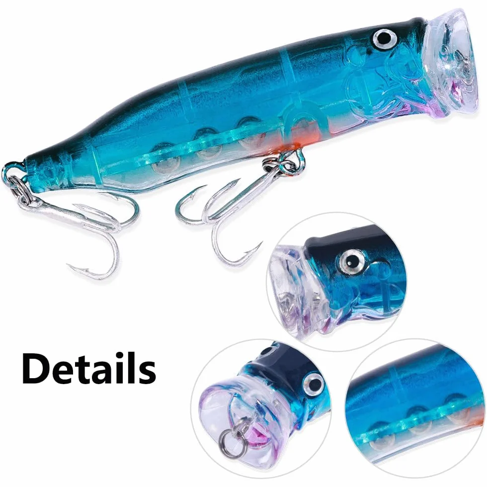 Señuelos de pesca de superficie 7,2 cm cebos flotantes para lucio lubina salmón perca azul