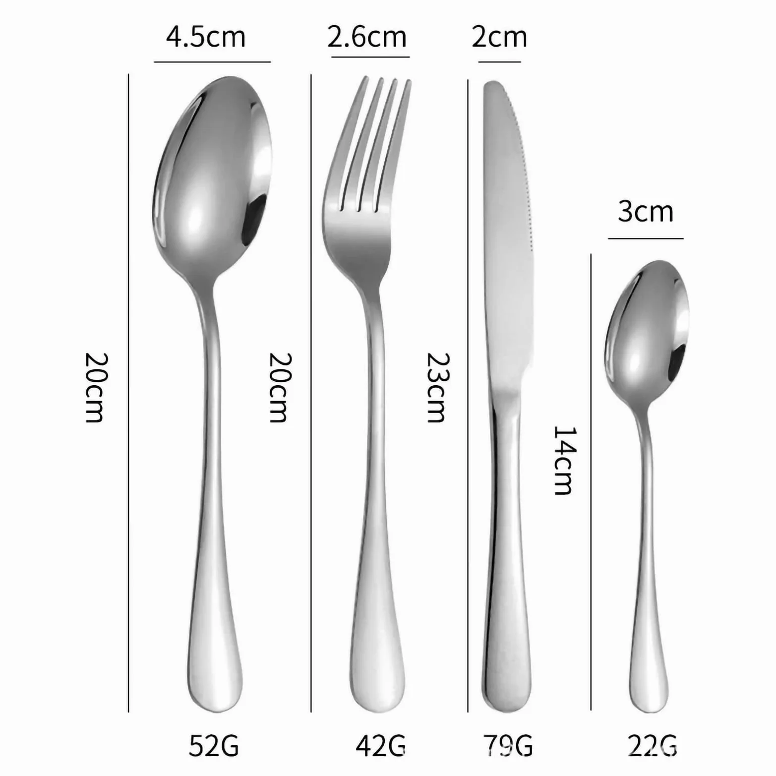 Conjunto de cubiertos colgantes de acero inoxidable de 24 piezas, juego de cubiertos, utensilios de cocina para el hogar para la fiesta del restaurante del hotel