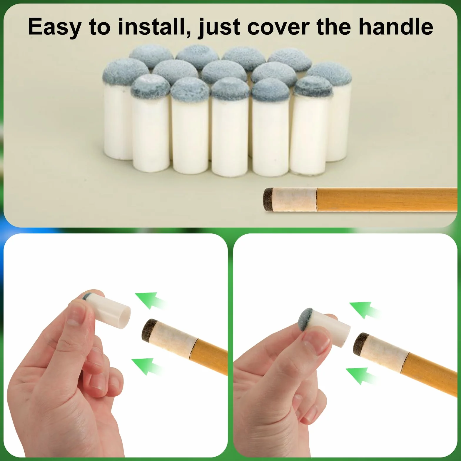 XIHIRCD 20uds Puntas para Tacos de Billar, Accesorios para Mesa de Billar de 12mm Consejos para Tacos de Billar Repuesto de Puntas para Tacos de Billar para Billa