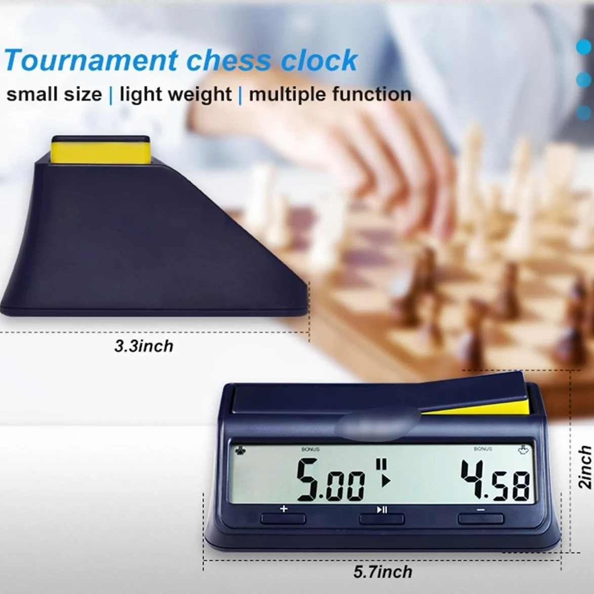 Temporizadores de cocina para cocinar, temporizador de cuenta regresiva, reloj de ajedrez digital con función de alarma para juego de mesa profesional