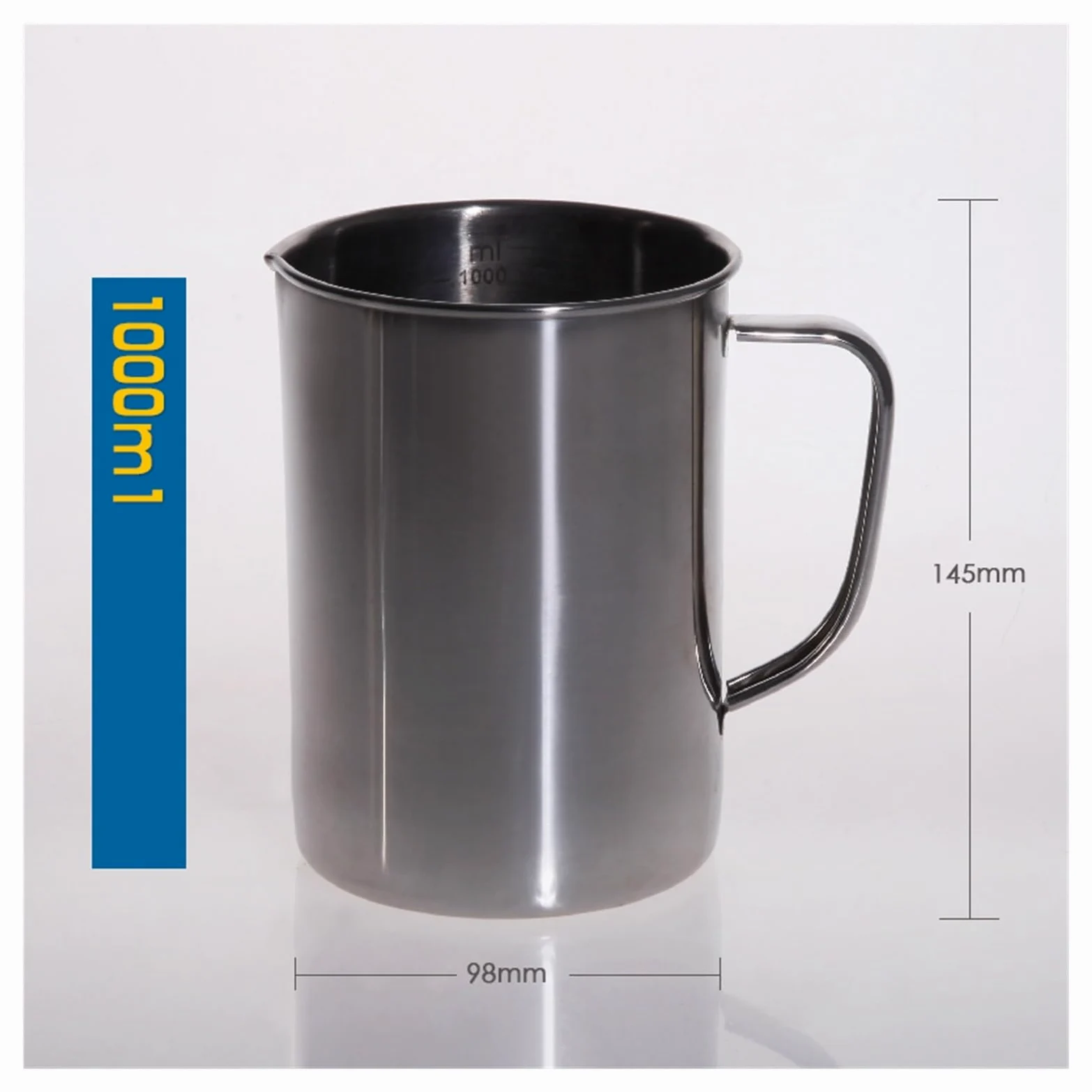 Run Ken Vaso Medidor De Acero Inoxidable Con Mango Vaso Graduado Equipo De Laboratorio O Utensilios De Cocina(500ml)