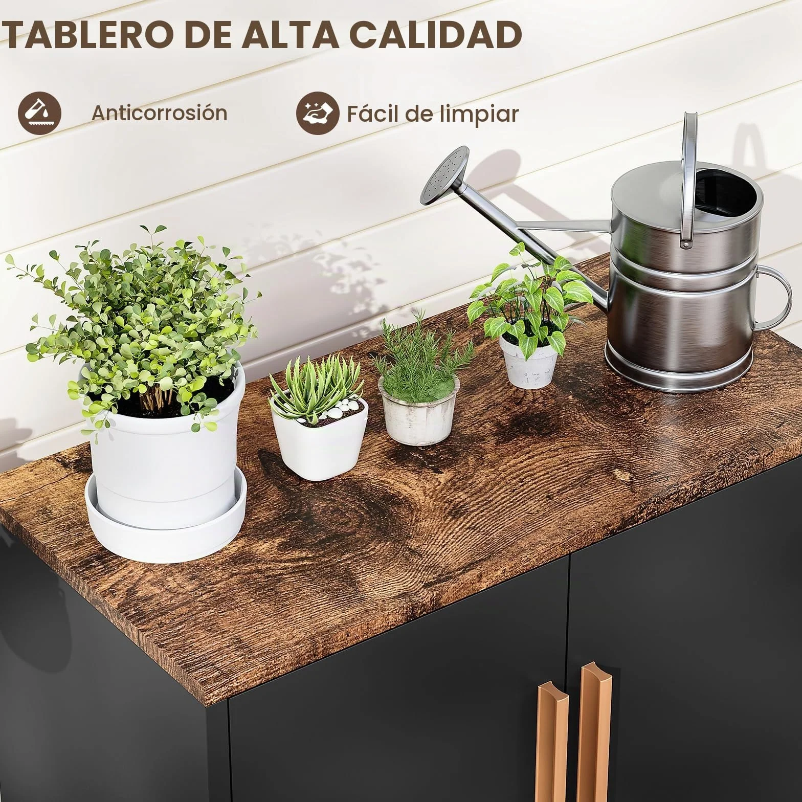 Sightlife Armario metalico, Aparador de Metal, Estante Ajustable,Aparador Negro,Marco de Acero,Armario Herramientas Exterior metalico,40 x 80 x 76 cm