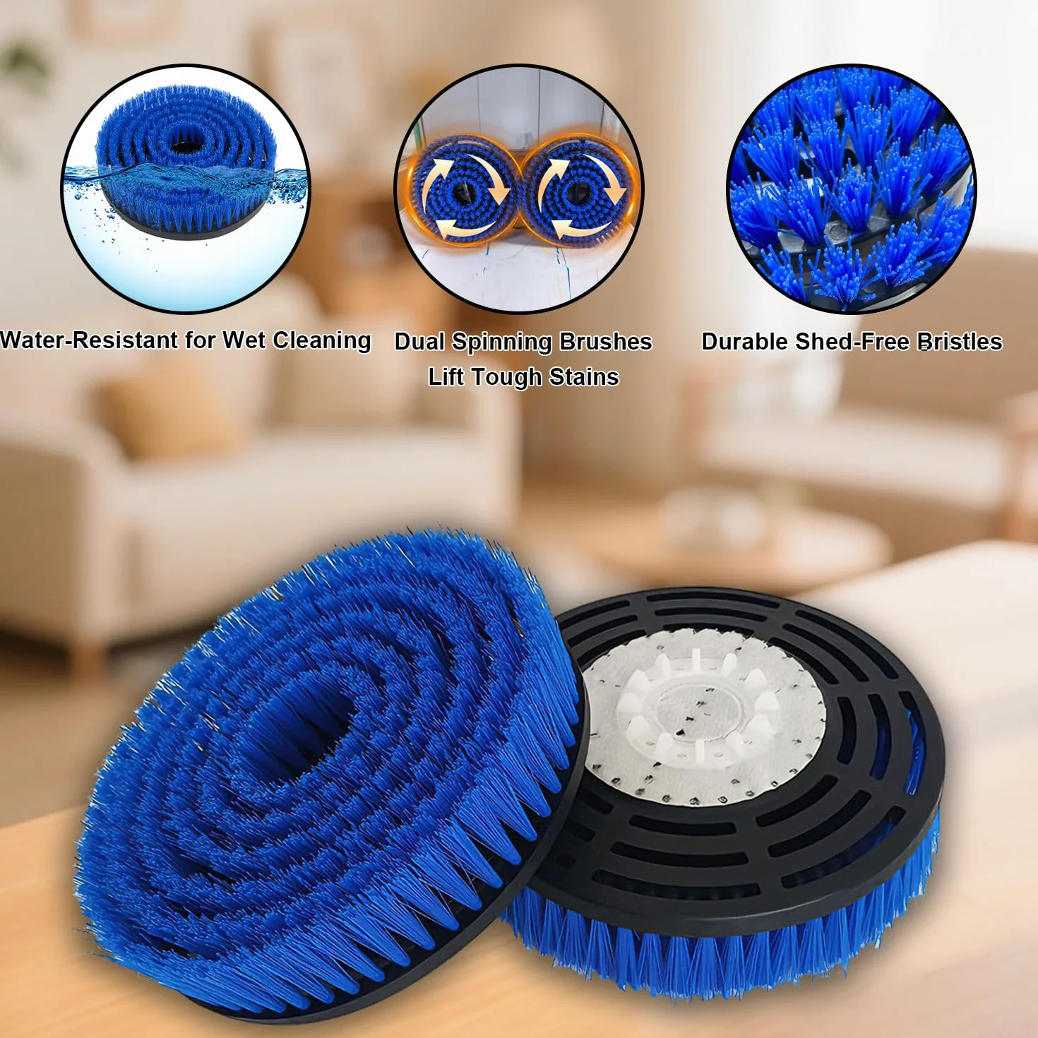 Juego de 2 cabezales de cepillo de repuesto de vapor S8201 compatibles con Shark Steam Mop S7000/S7001/S7005/S7201/S7020/S7000AMZ/S8000/S8001/S8201, limpieza profunda de suelos duros, pulido