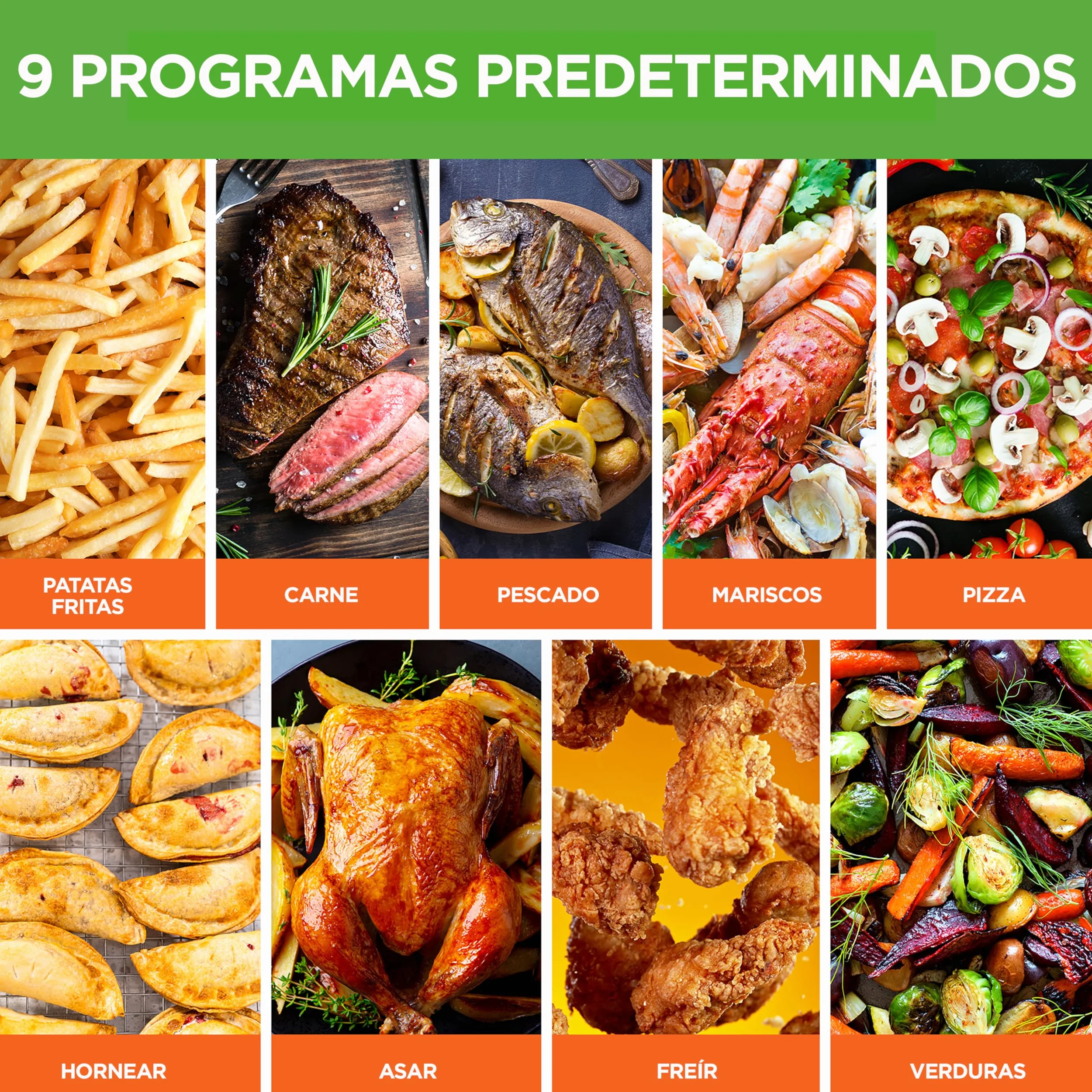 Nutrichef Freidora de Aire, 8.3L, Doble Canasta, Capacidad de 4.1L por Cesta, 9 Modos de Coccion Preestablecidos, Tamaño Familiar