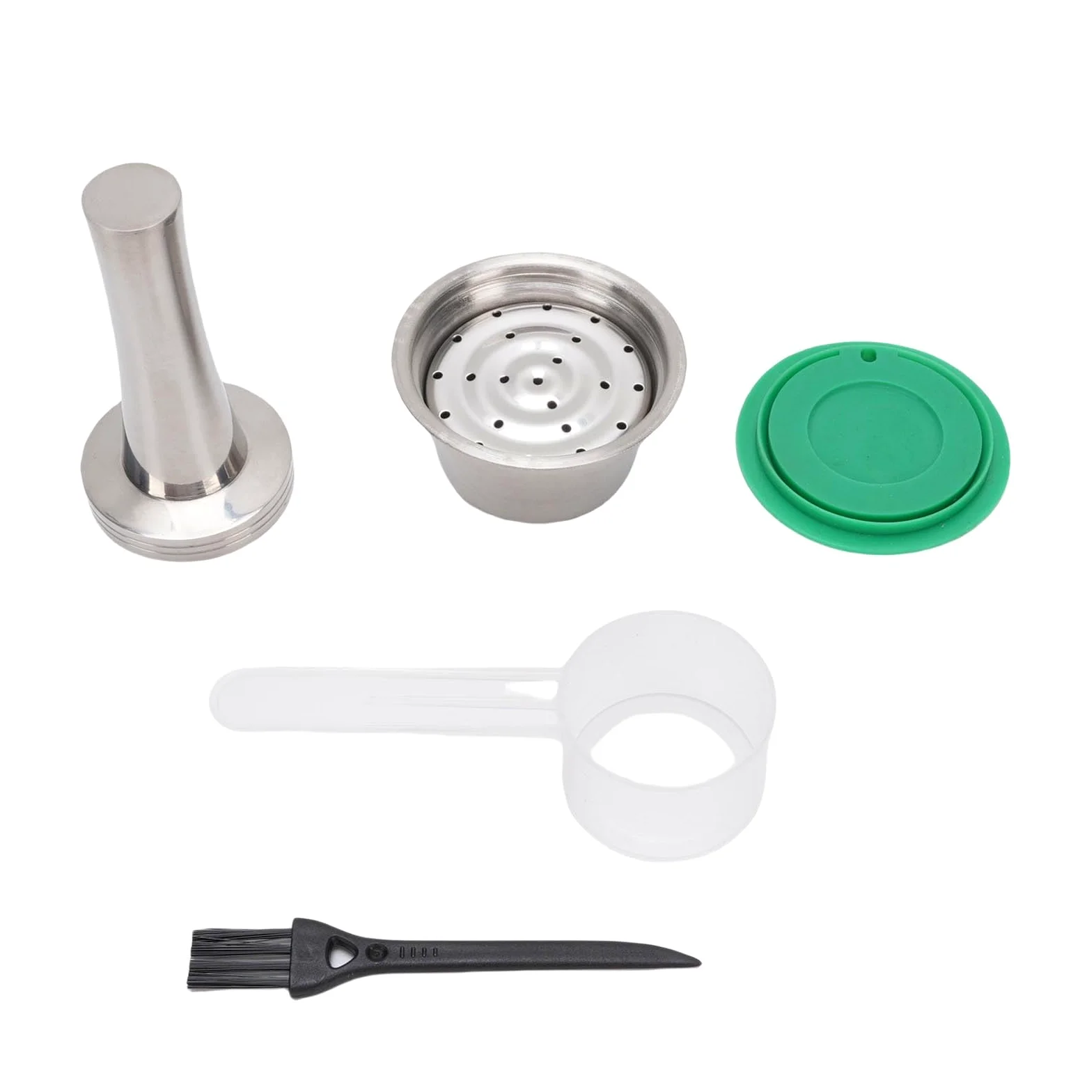 Fdit Juego Reutilizable de Cápsulas de café de Acero Inoxidable para una Experiencia de café Personalizada con Prensador y Cepillo de Limpieza - 1 Unidad