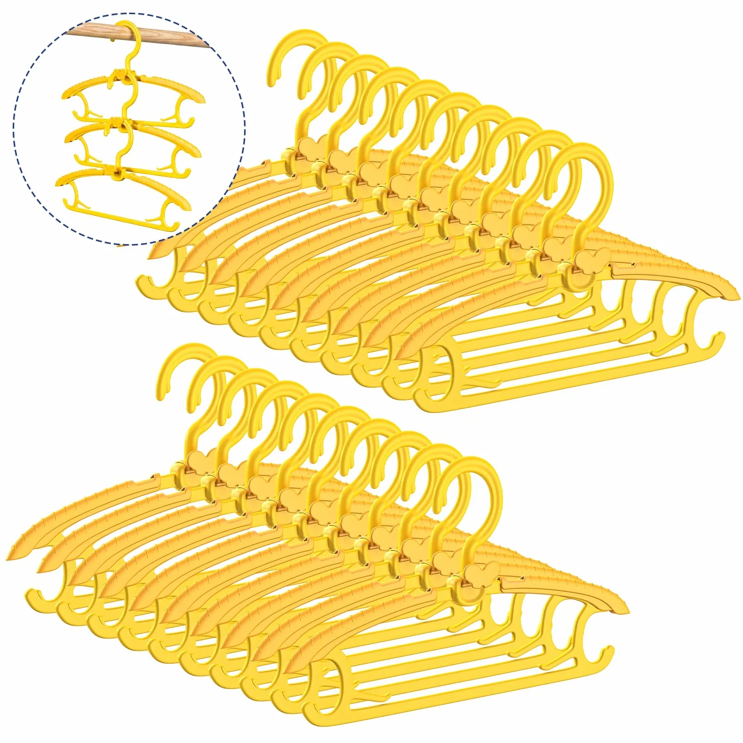 Perchas Ropa Bebé Ajustables 28-39cm Antideslizantes Ahorro Espacio Gancho Mariposa Paquete 20