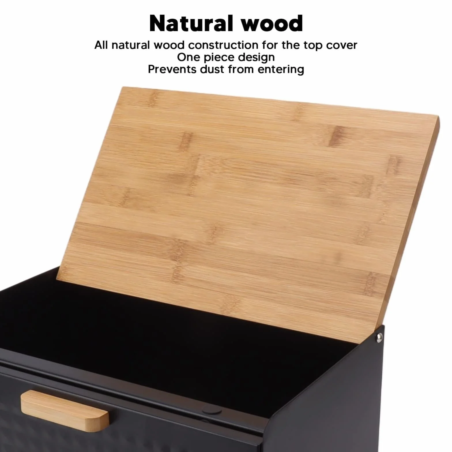 Caja De Pan Panera para Pan Panera De Madera, Recipiente De Almacenamiento De Pan De Gran Capacidad con Tapa Superior, Panera Resistente De Estilo Vintage Caja Contenedor De Pan(Black)
