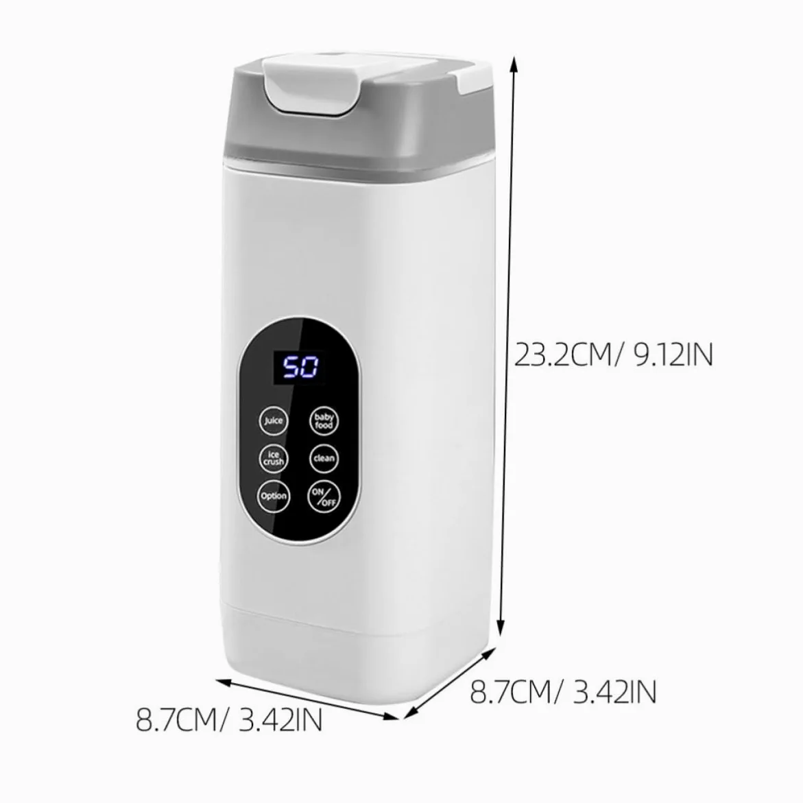 ULTECHNOVO Mini Licuadora Portátil Recargable 12 Cuchillas de Plástico, Diseño Compacto y Potente para Triturar Hielo, Adecuado para Uso en Gimnasio y Hogar