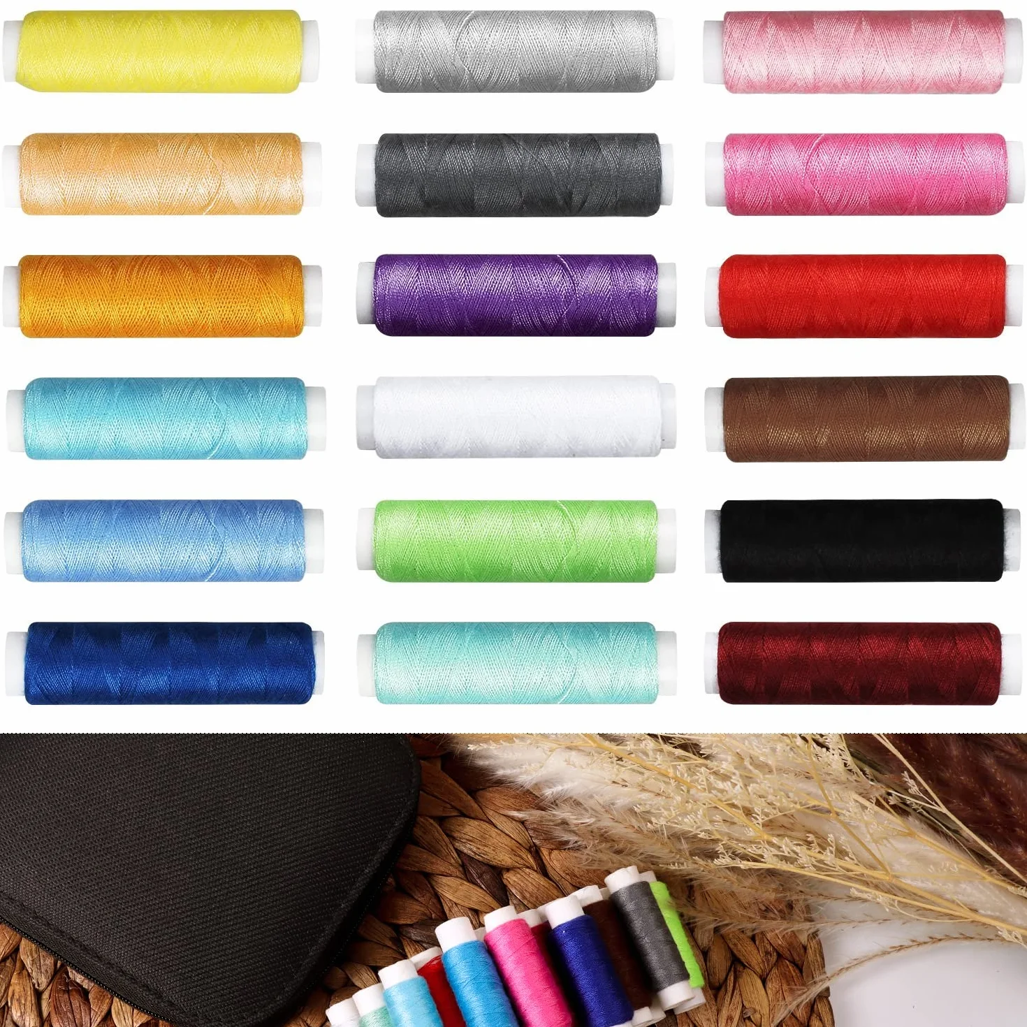 JUNING Kit de Costura,Costurero Accesorios Costura Kit de Accesorios para el Viajes y Principiantes y emergencias, M