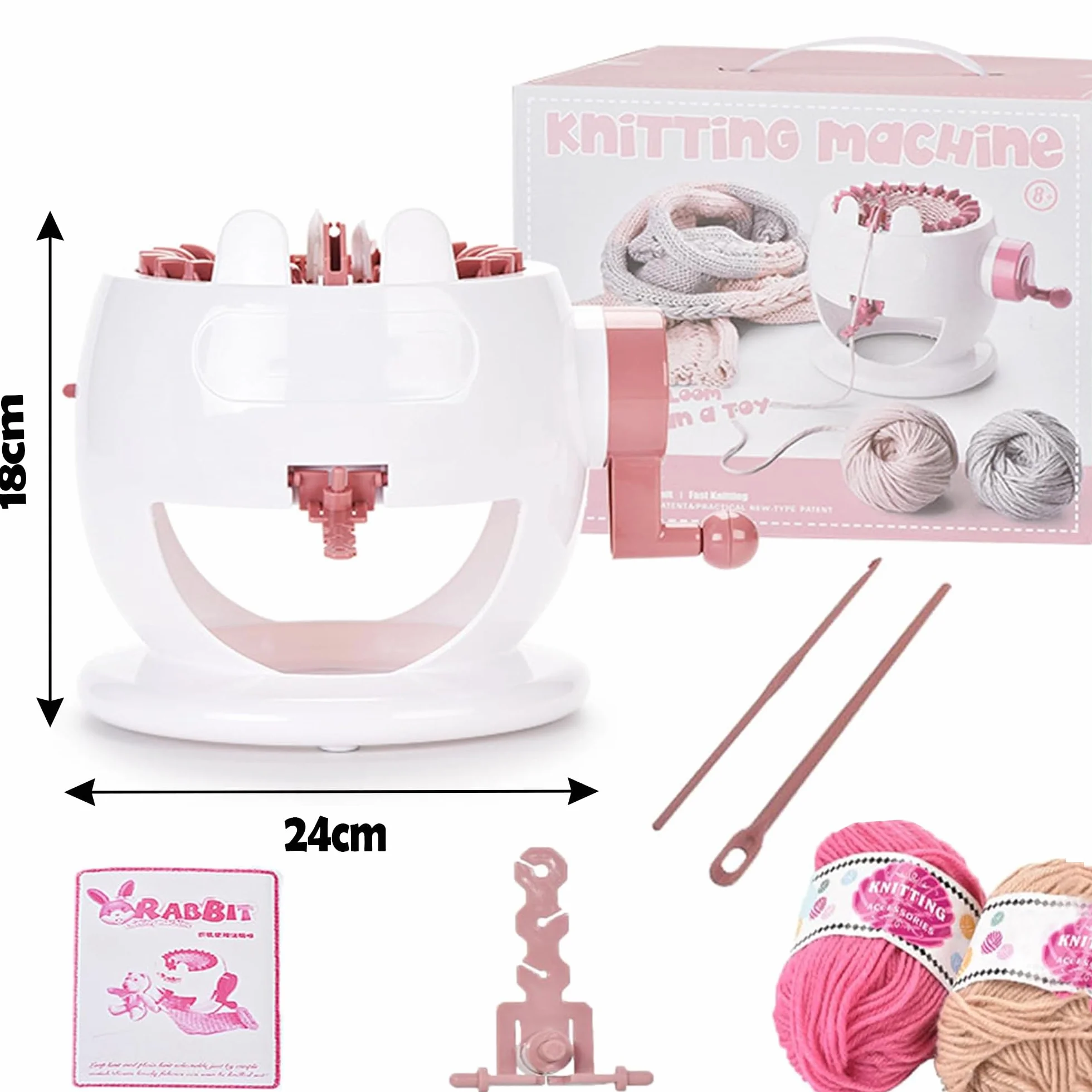 FGXY Máquina de Tejer 22 Pin DIY - Telar Circular de Rotación Manual Para Adultos y Niños - Kit de Doble Punto Con Crochet