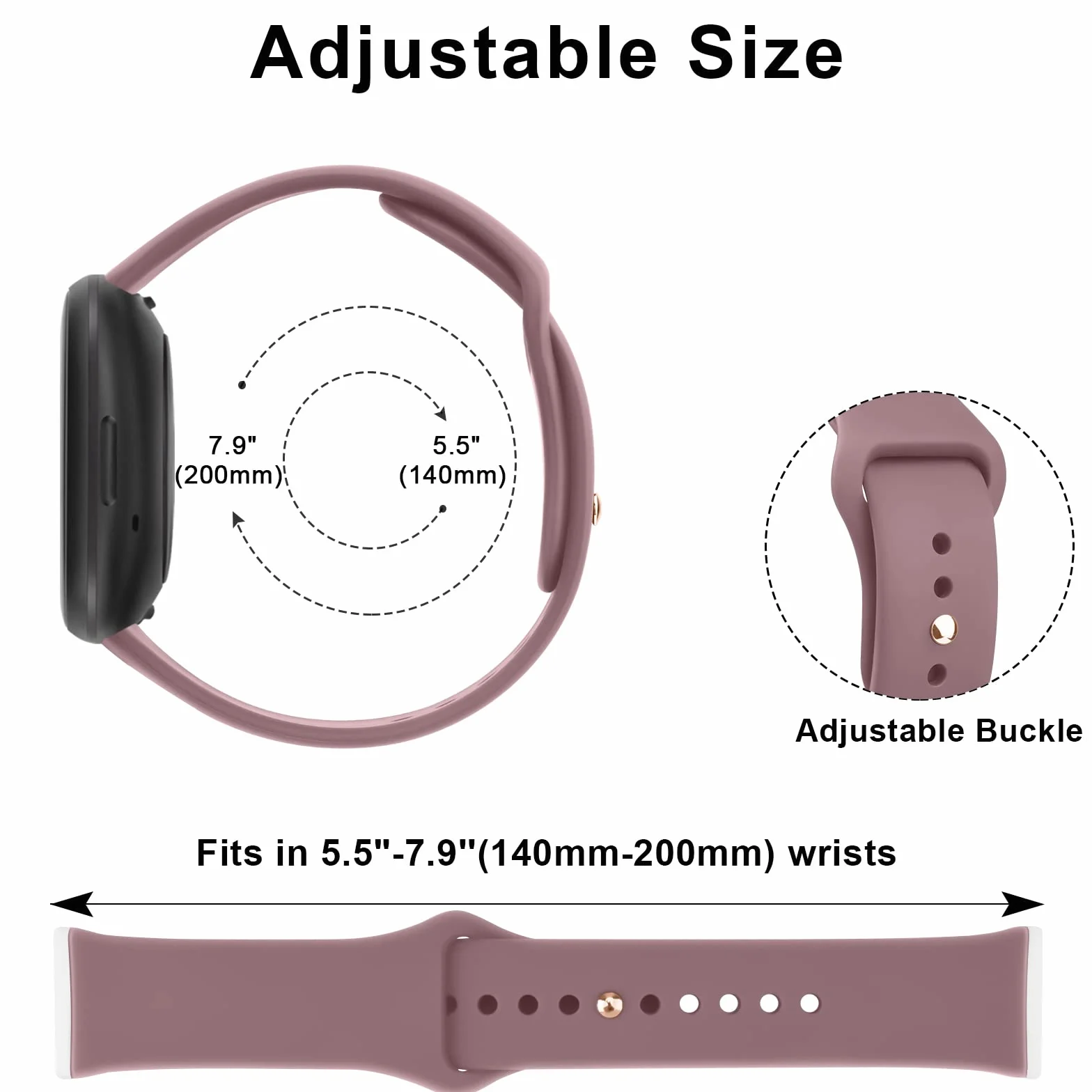 Correa Compatible con Fitbit Versa 4/Versa3/Sense/Sense 2, Pulsera de Repuesto Ajustable 3 Piezas