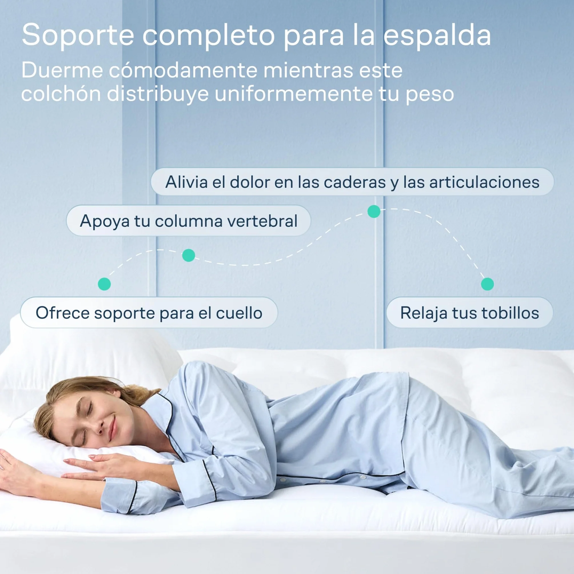 Cotton 100% 130T Mattress Topper 120x190 cm, 600 gsm with Skirt 7D/3D 50/50