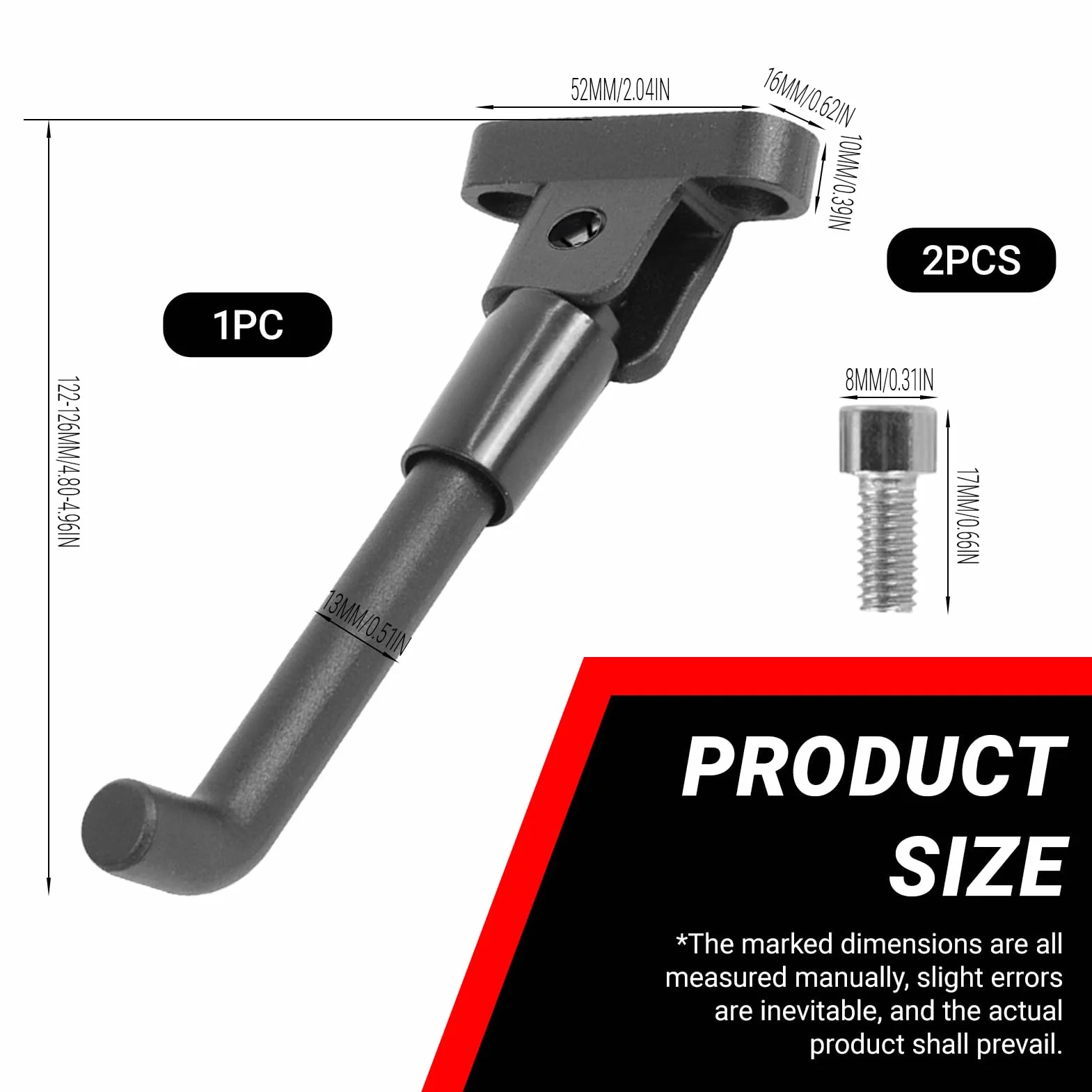 Soporte Lateral Patinete Eléctrico Aluminio Xiaomi M365 Pro Pro 2 1s Essential Negro