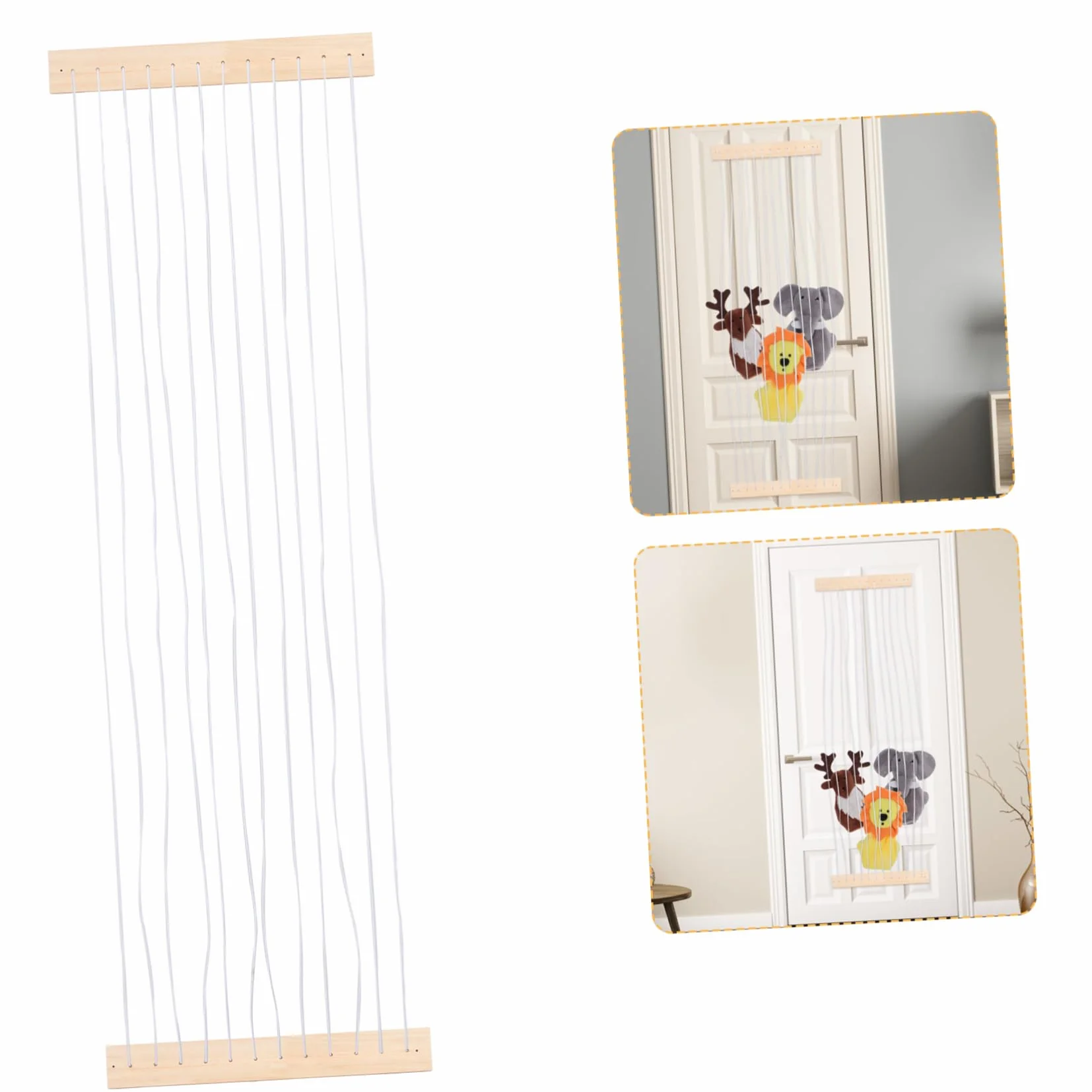Organizador de Almacenamiento para Peluches Ajustable Estante Colgante Beige Multifuncional