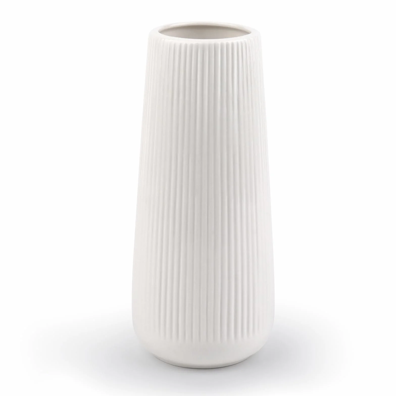 Jarrón de cerámica blanco decorativo moderno con ranuras para flores y hierba de las pampas, pequeño formato para casa, salón, mesa de comedor, entrada, oficina