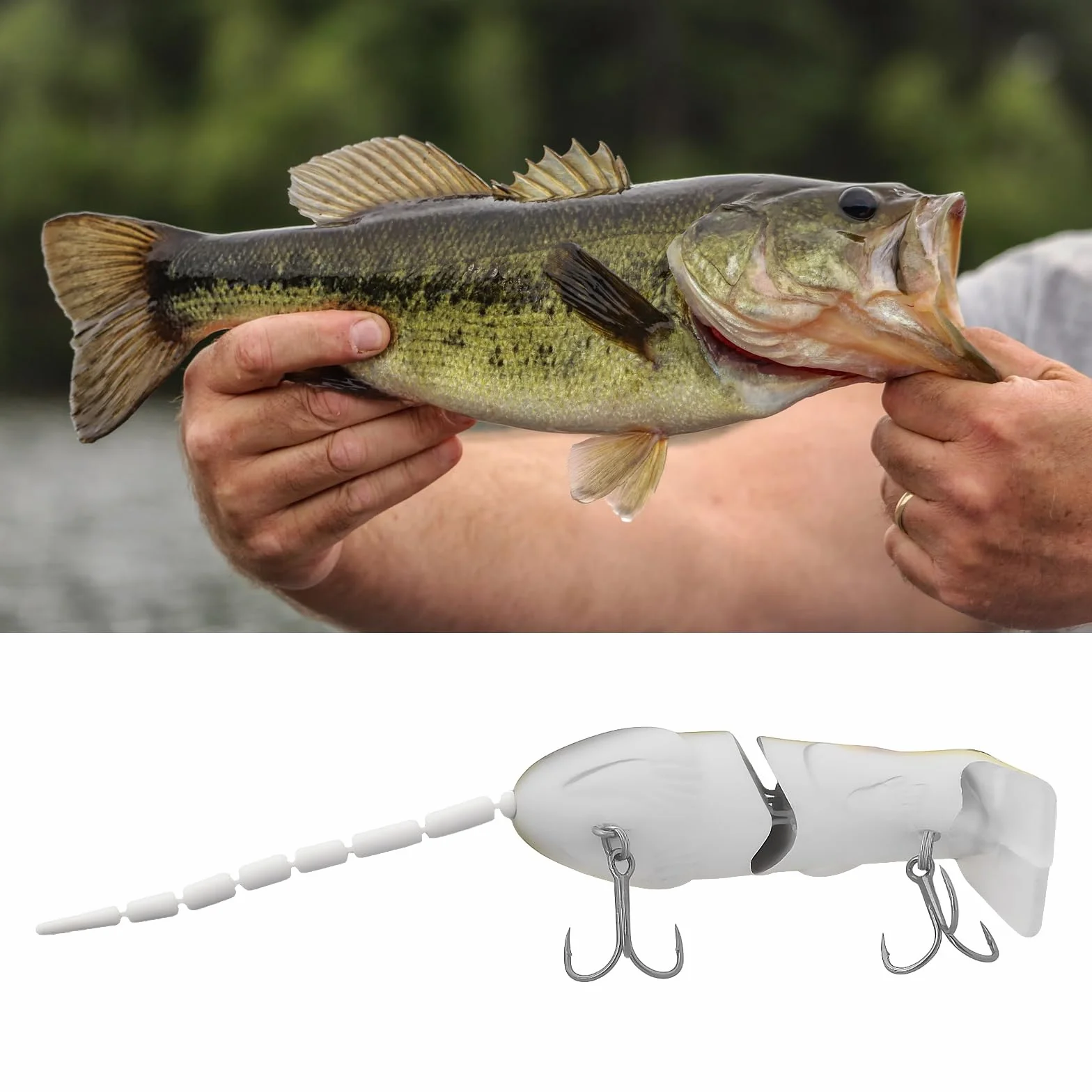 2pcs Se?uelos de Nataci¨®n para Rata Y Rat¨®n 15 G 15,5 Cm con Articulaci¨®n de Superficie para La Pesca de Lucios Y Peces Depredadores