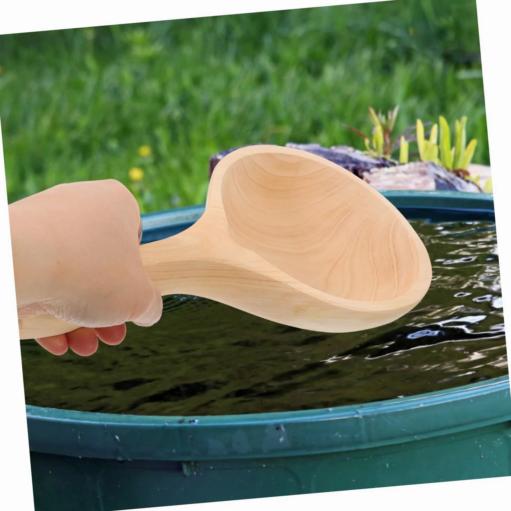 Alipis Cucharón de Agua de Madera Diseño Único, Utensilio de Cocina Práctico y Ahorrador, Adecuado para Cantinas y Hoteles
