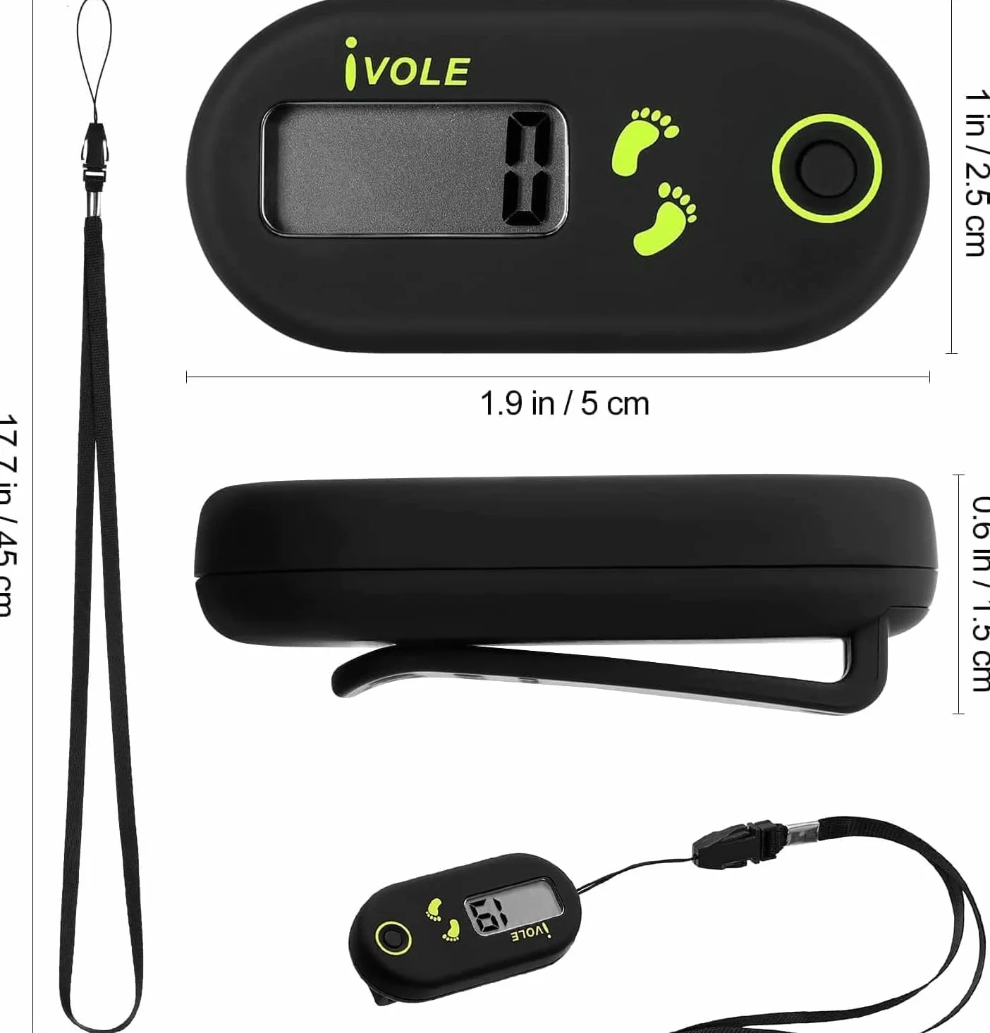 Podómetro de Pantalla Mini 3D para Caminar,Podómetro Clip,Mini podómetro electrónico portátil,Podómetro para Caminar,Podómetro Digital,Mini Podómetro para Caminar