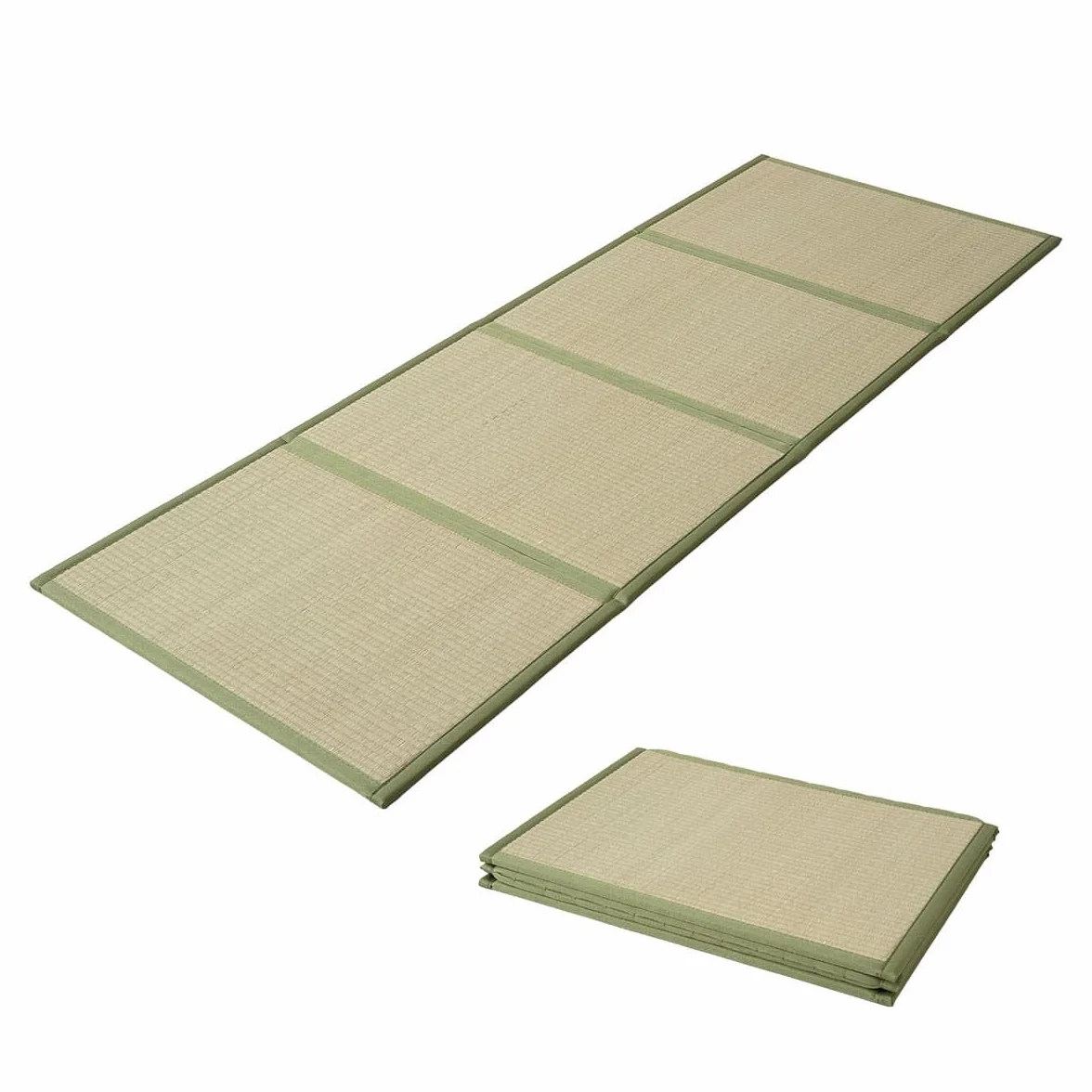 EMOOR Esterilla Tatami Japonesa 90 x 200 cm Hierba Natural (Sin Teñir), Colchón Igusa Plegable Dormir en el Suelo Colchón Futón Japonés Meditación Yoga Zen
