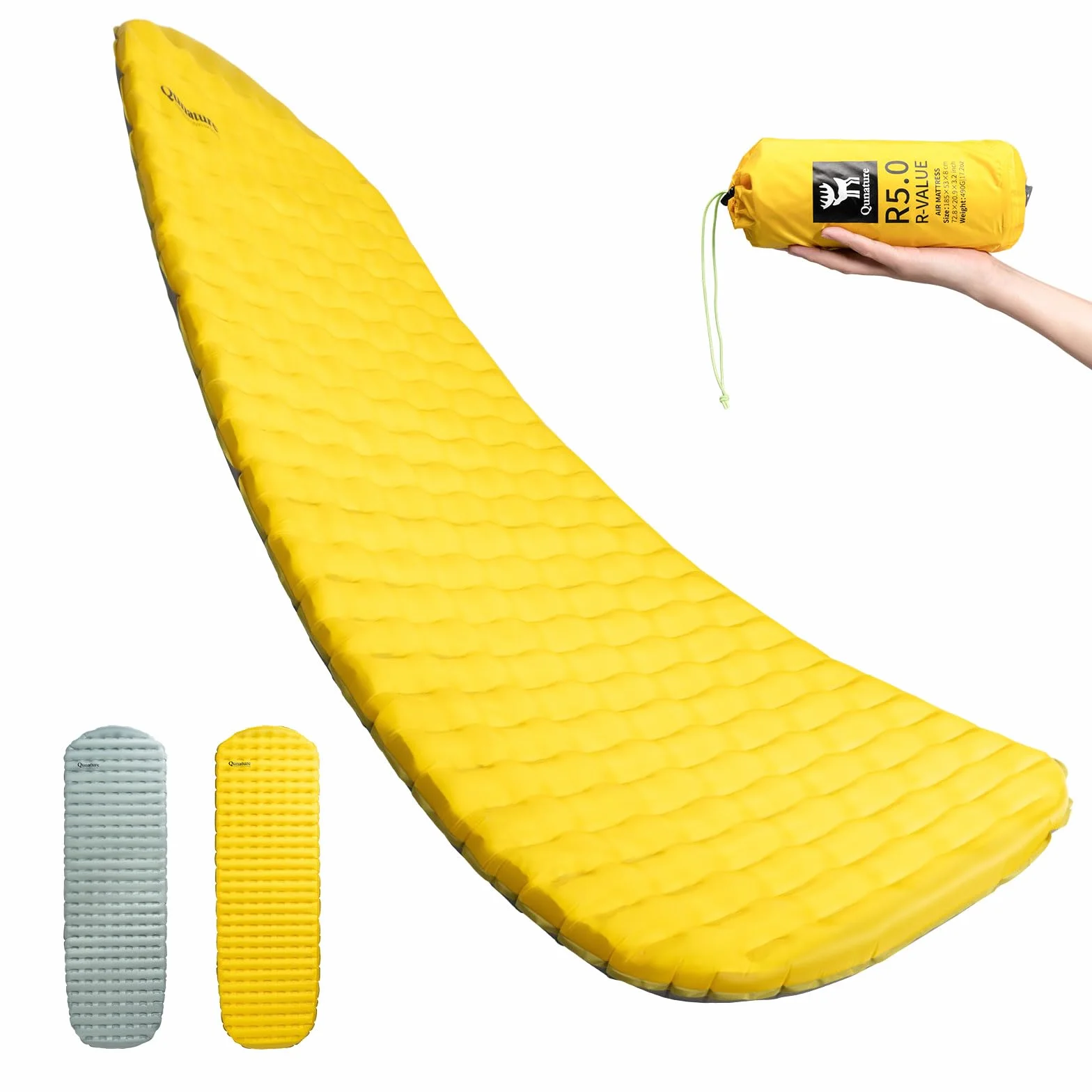 Colchoneta Inflable Aislante Valor 5R 490g Ultraligera 8 cm Grosor Camping Senderismo Mochilero -20℃