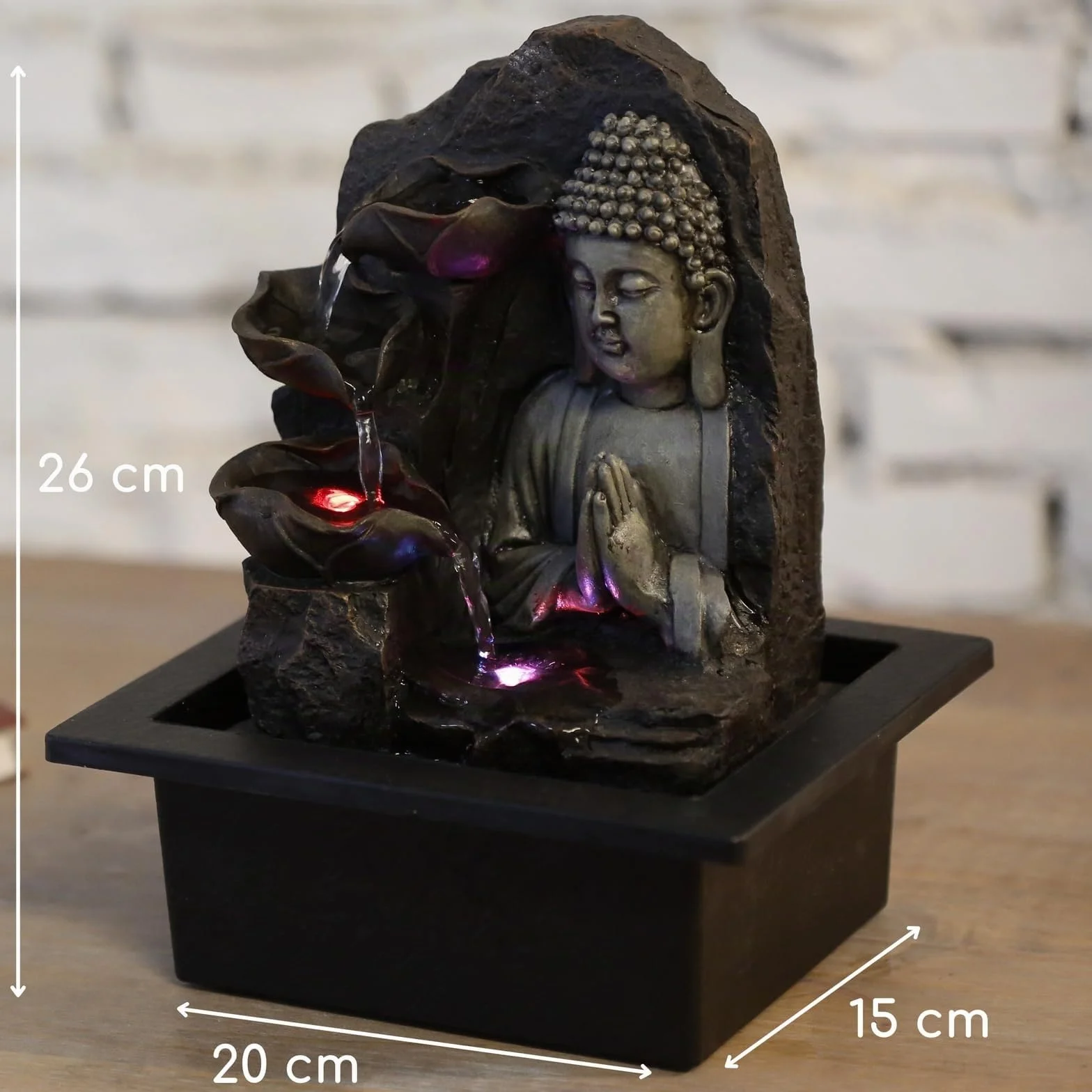 Zen'Light SPIRITUALITE Fuente de polirresina marrón Oscuro 21 x 21 x 26 cm
