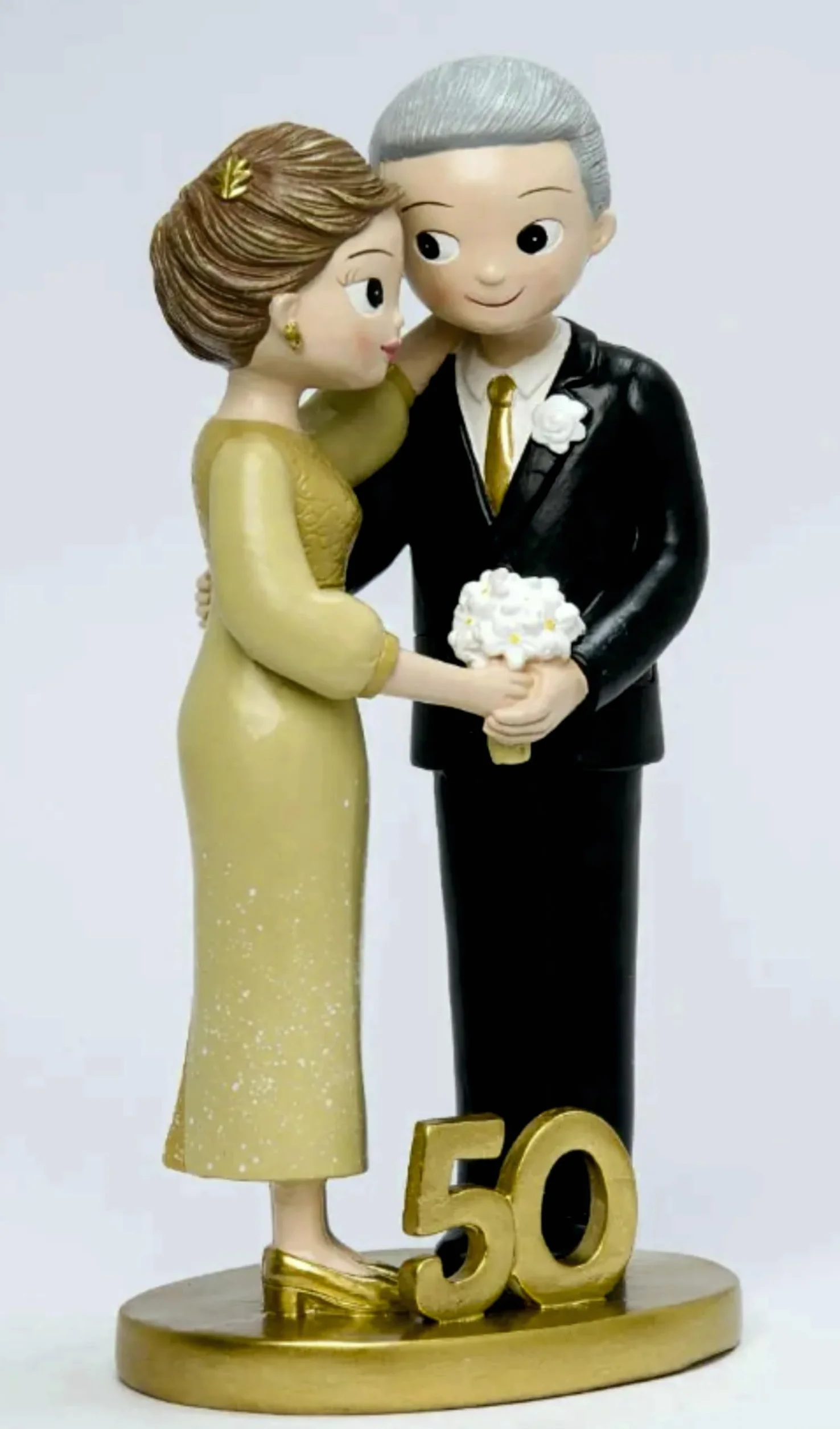 Figurita Tarta Bodas de Oro 50 Aniversario GRABADA para Pastel