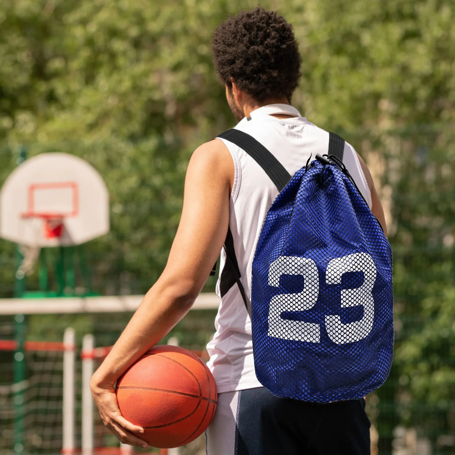 Mochila de baloncesto con cordón ajustable para baloncesto fútbol voleibol entrenamiento