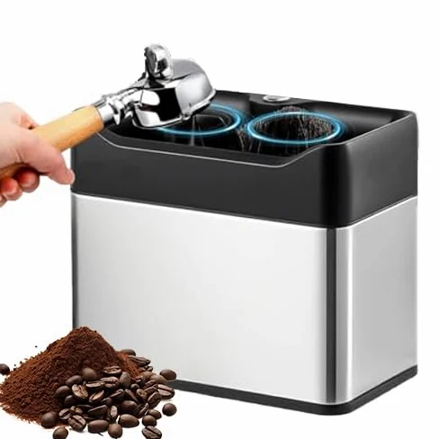 Limpiador de máquina espresso, raspador automático de café de alta velocidad, soporte de montaje universal para portafiltros de 51 mm/58 mm, herramienta de limpieza profesional