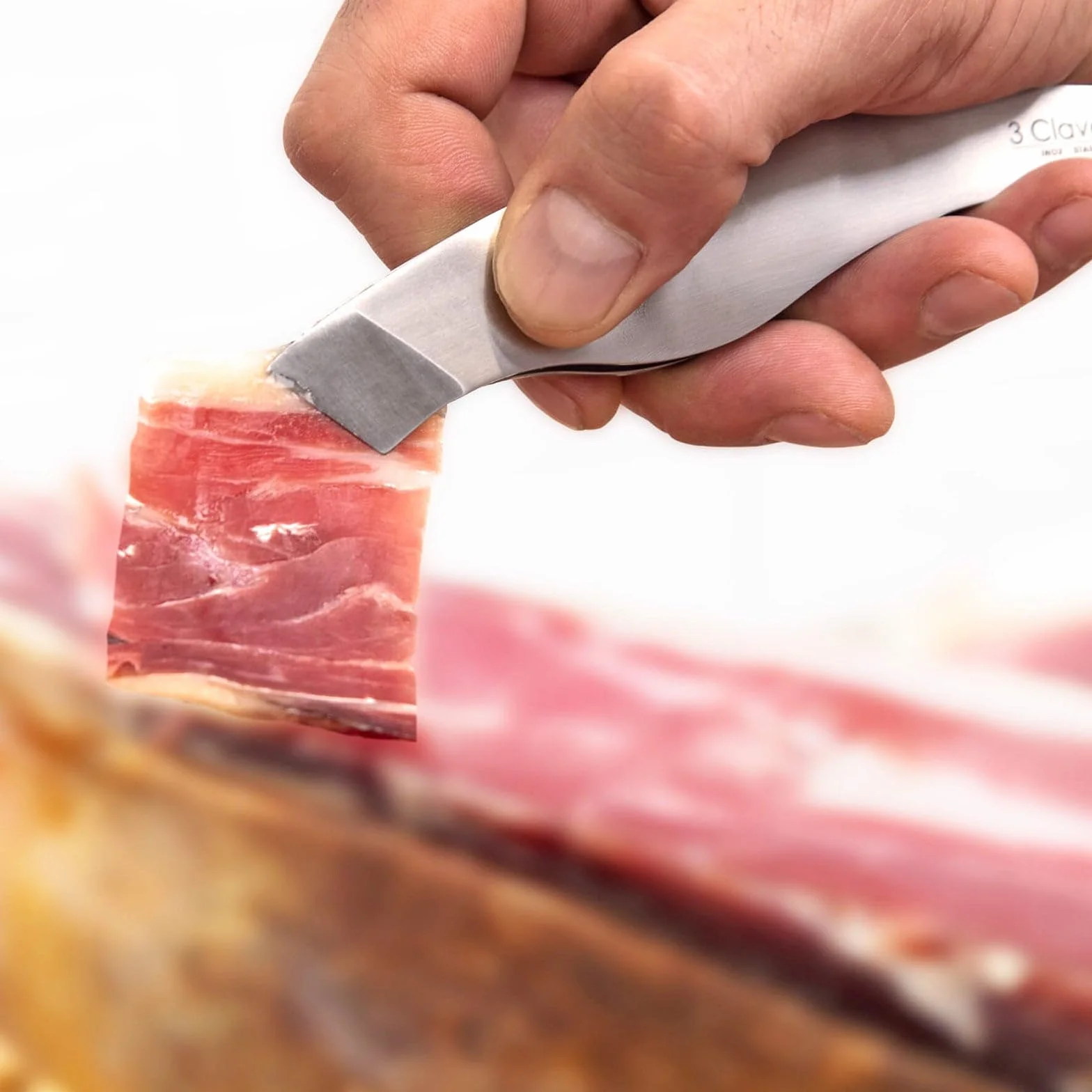 PracticFood Juego de Cuchillos Profesionales Selección Super Chef, Jamonero Alveolado 29 cm con Accesorios (3C PREMIUM II)