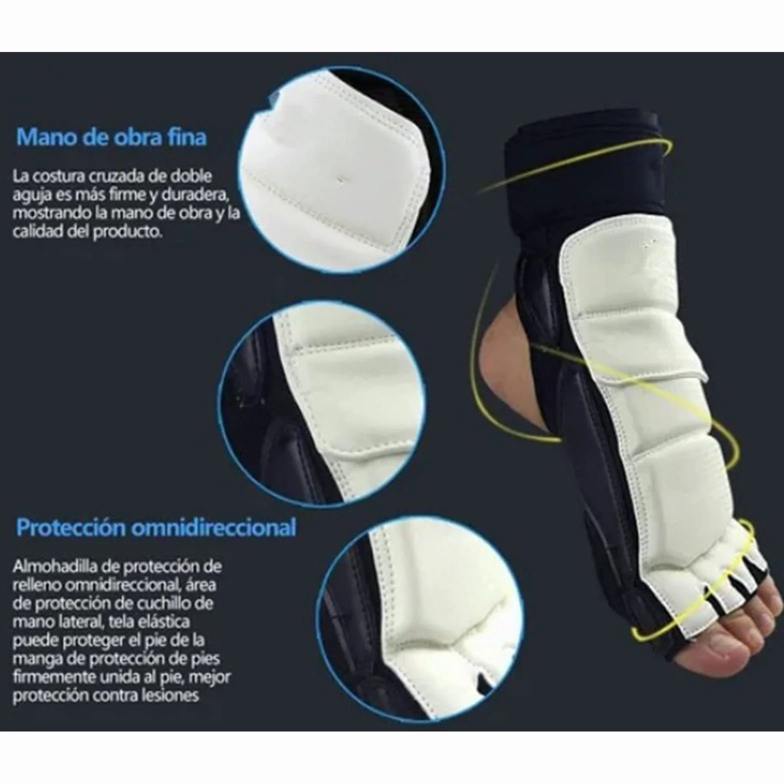 Taekwondo Foot Protector Gear Antideslizante 1 Par Transpirable para Entrenamiento L 36-37