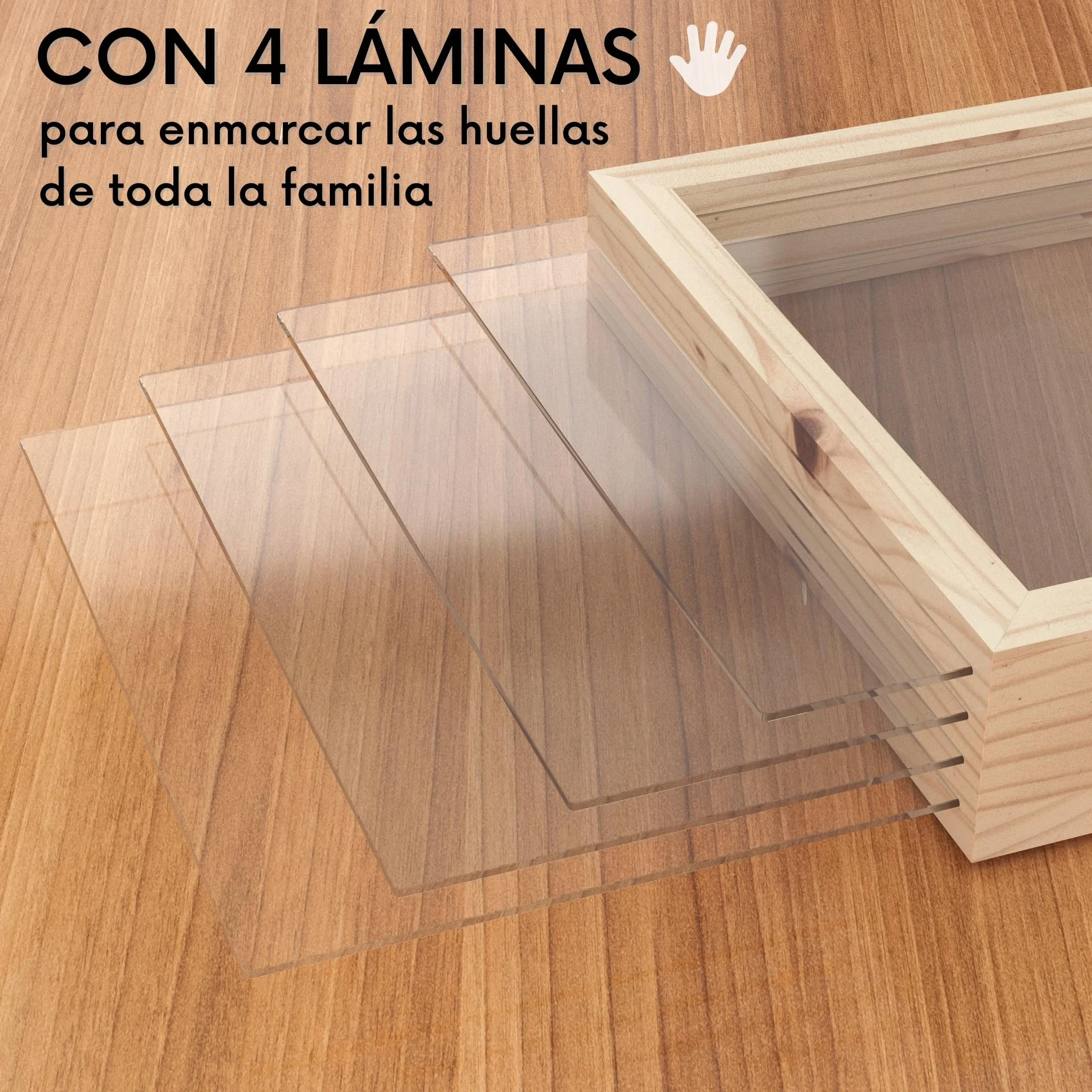 Kit huellas familia con pinturas marco huellas bebé recién nacido regalo original recuerdo padres hijos decoración hogar