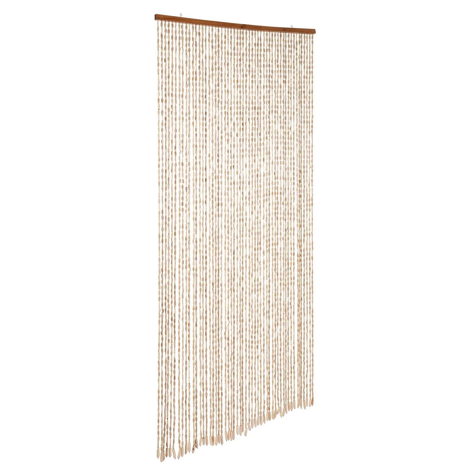 Cortina de cuentas de bambú para puerta, 52 hebras, retro, cortina de cuentas de madera natural, cortina de hilos, protección contra insectos, protección contra moscas, 90 x 200 cm