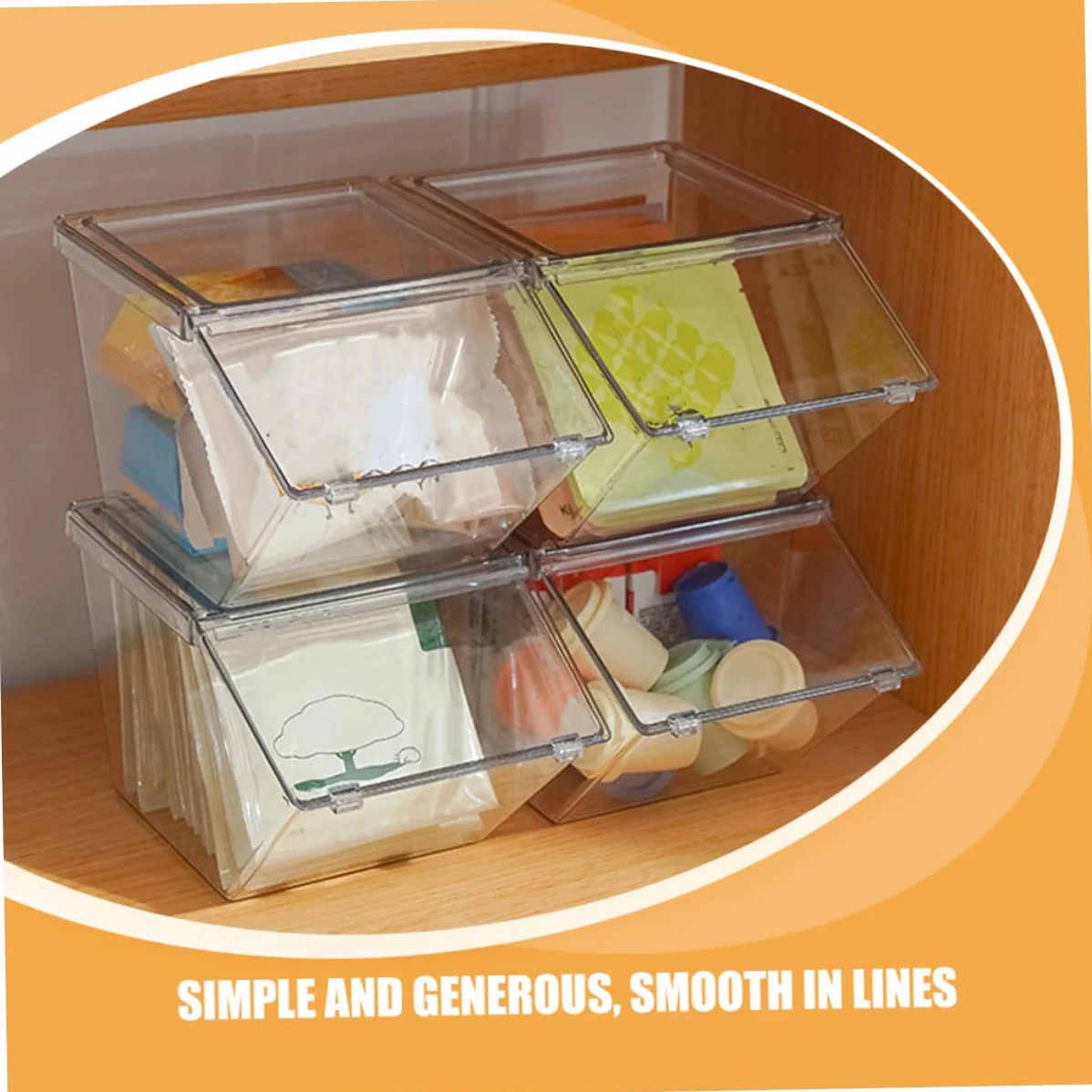 LIFKOME Organizador De Bolsitas De Té y Café Acrílico, 4 Piezas, Compacto y Transparente, Resistente y Liviano, Para Cocina y Despensa, Caja Apilable Capacidad Grande