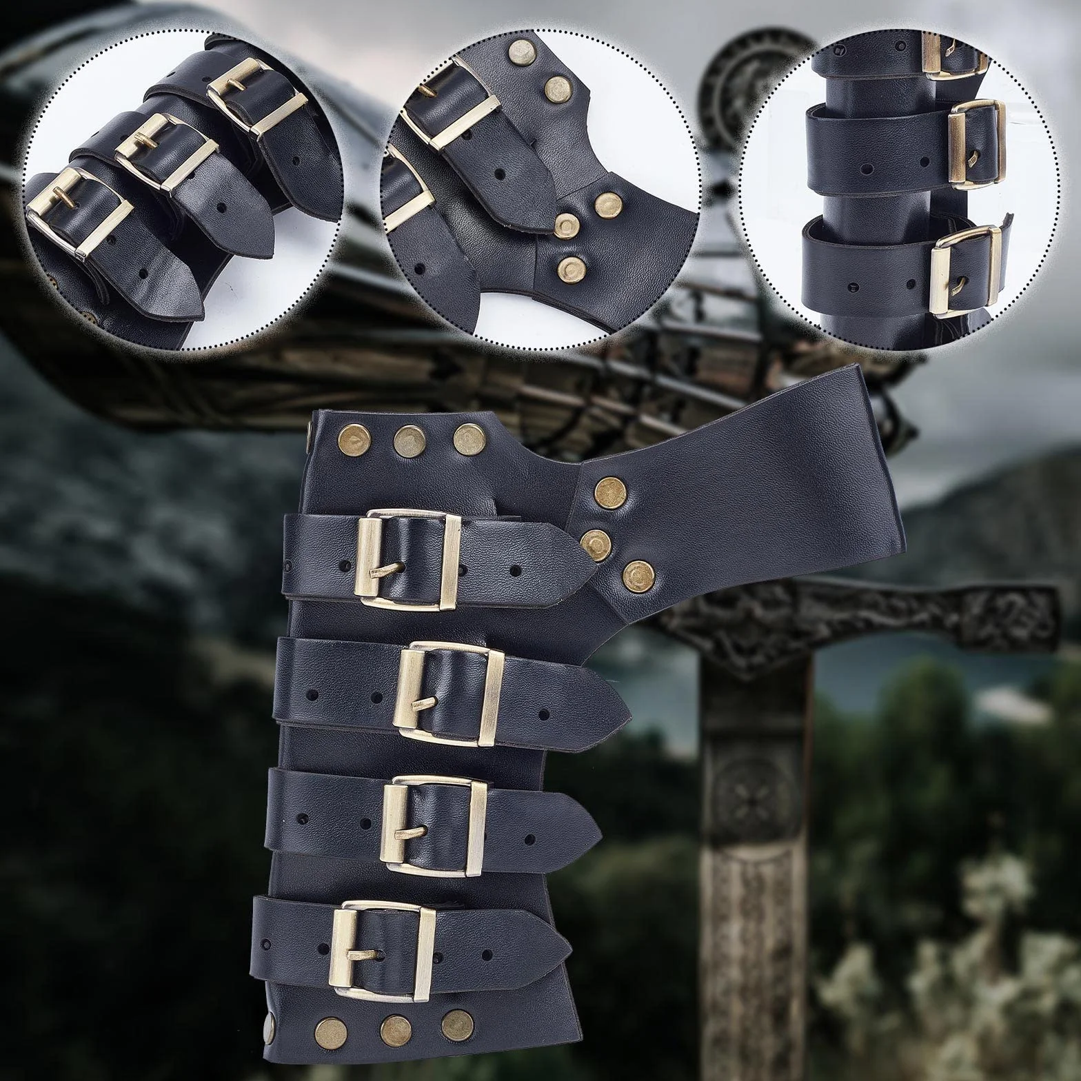 GORGECRAFT Faux Leather Sword Holster Belt Universal Sword Holder Medieval Marrón