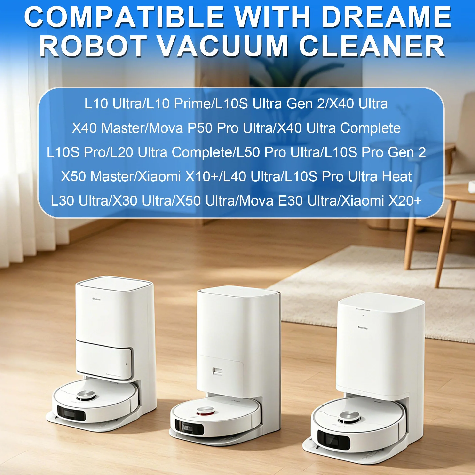 12 Piezas Toallitas de Microfibra Compatibles con Robot Aspirador para Dreame X50 X40 L20 Ultra Complete L50 L40 L10 L10s Pro Ultra X20, Almohadillas Reutilizables Lavables Accesorios