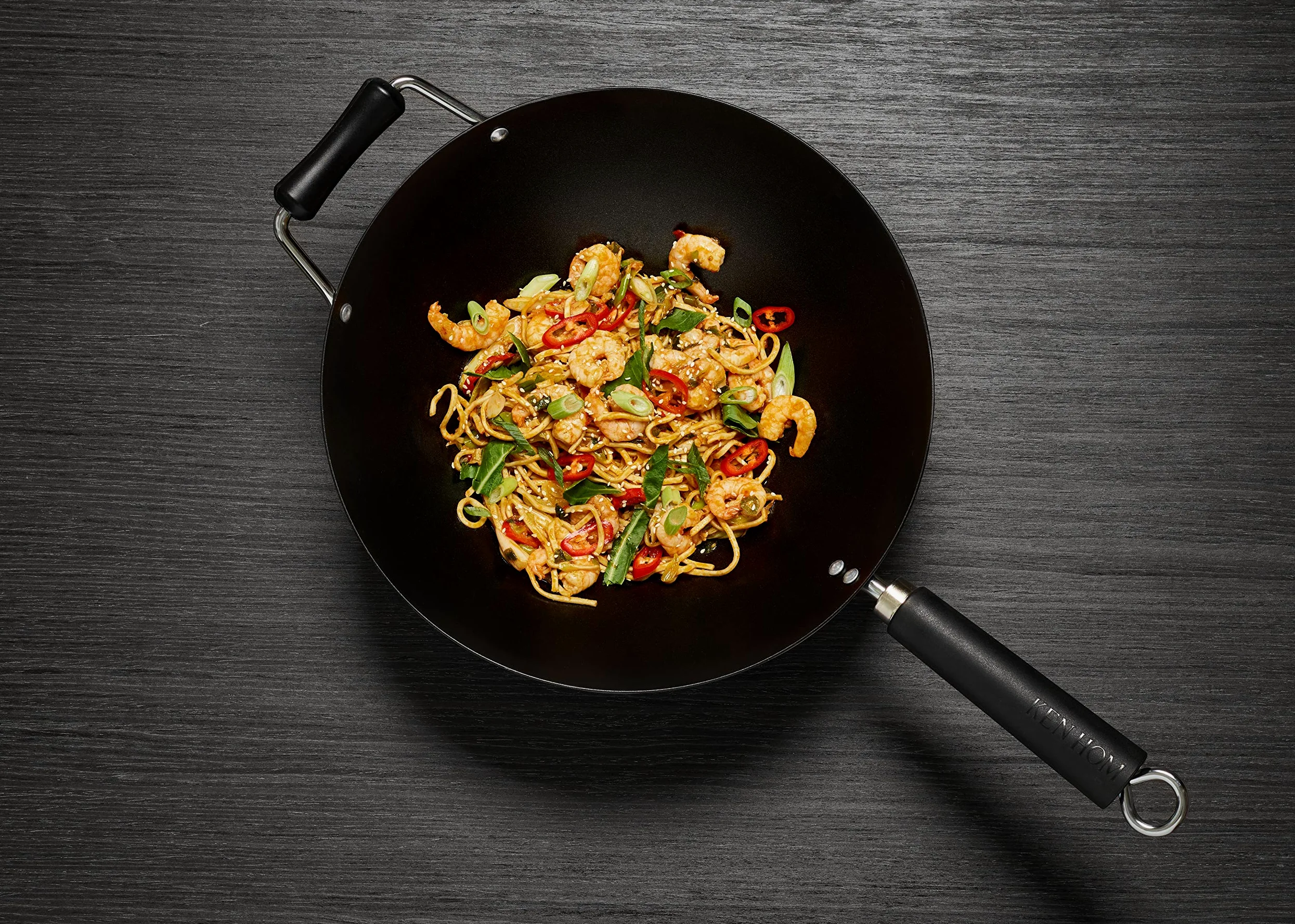 Ken Hom Excellence Wok 35 cm, Acero al Carbono, Wok Induccion