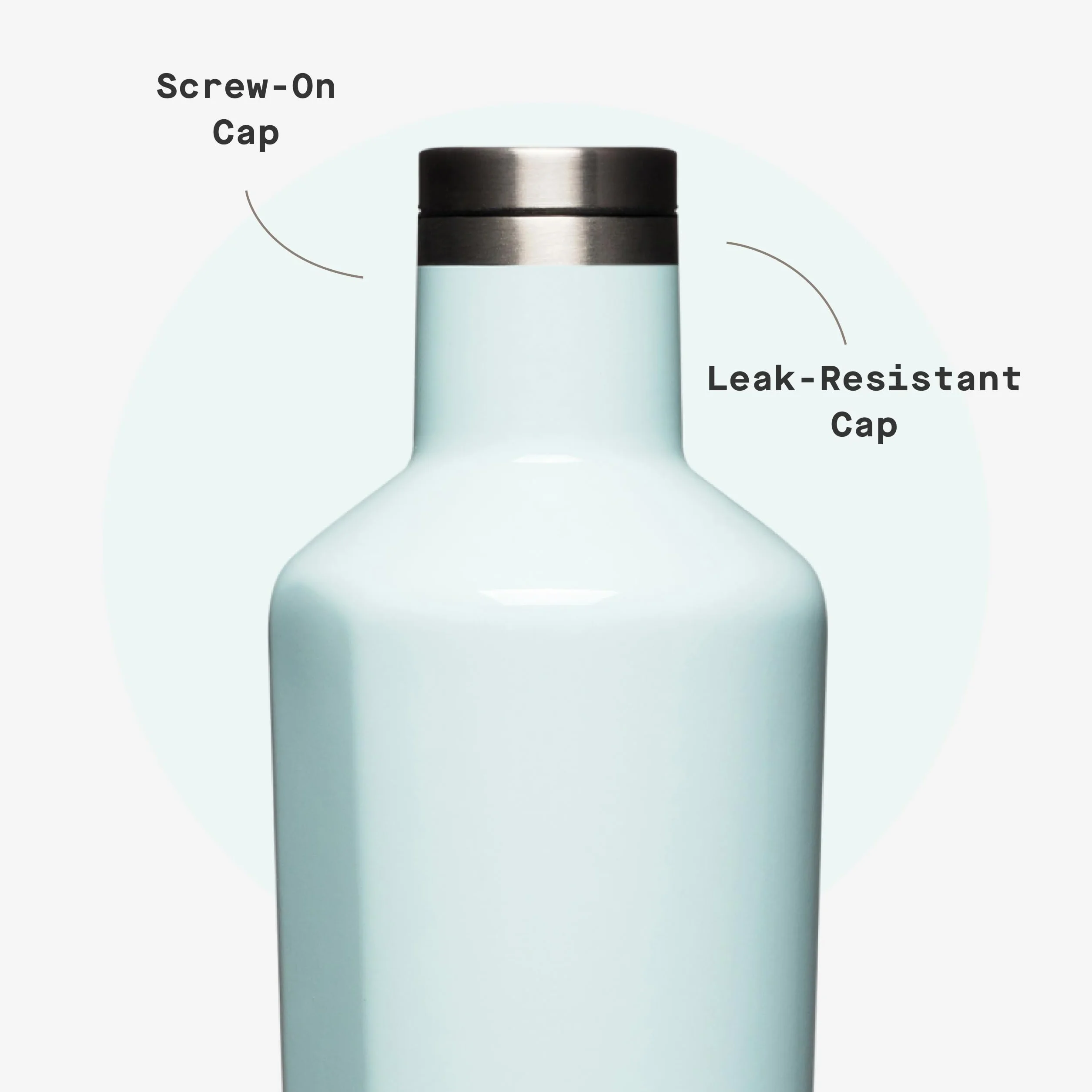 Corkcicle Classic Canteen - Vaso aislante, azul polvo brillante, 25 onzas, botella de agua reutilizable que mantiene las bebidas frías durante 25 horas y calientes 12 horas, vaso apto para portavasos