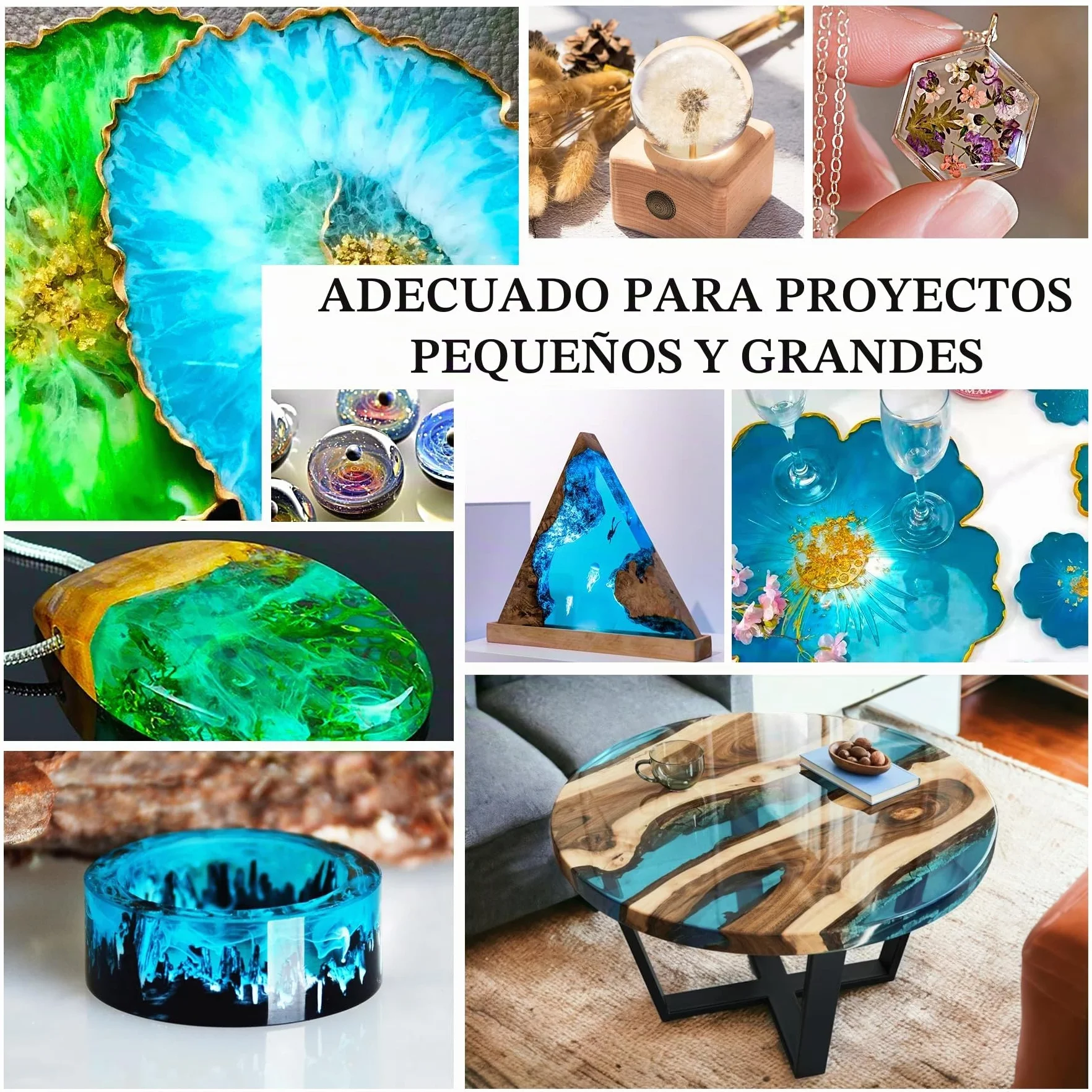 Resina Epoxi - 2,4L / 2,7kg Resin Epoxy Transparente Sin Burbujas para Arte de Resina, Mesa, Recubrimiento - Resina de Fundición Ración 1:1 para Creaciones Artísticas, Joyería, Modelado, Madera
