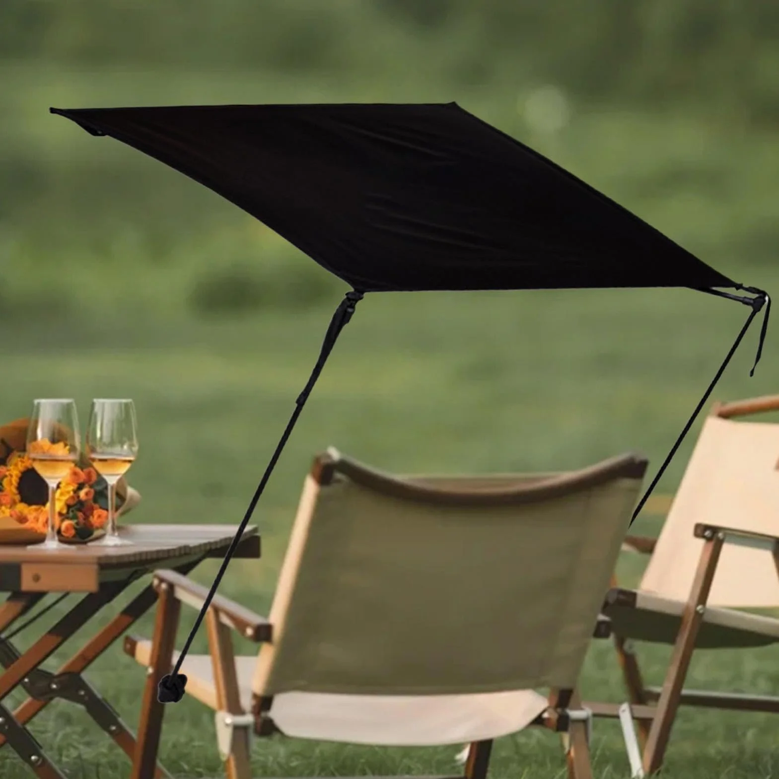 Toldo Plegable De Silla Parasol Cubierta Solar para Playa, Pesca, Senderismo, Jardín