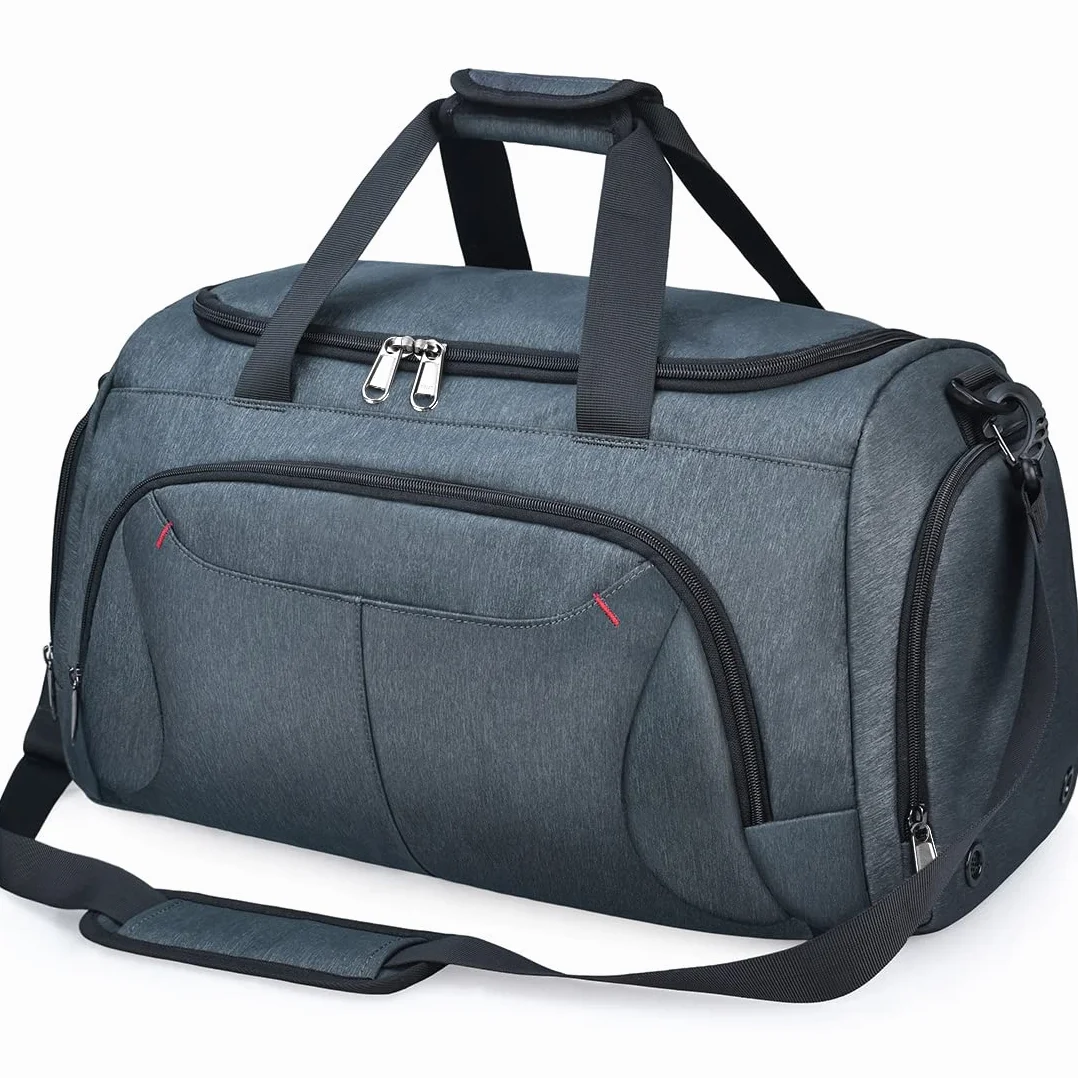 NUBILY - Bolsa de Deporte para Hombre, Bolsa de Viaje, con Compartimento para Zapatos, Gran Capacidad, Impermeable, Weekender, Bolsa de Gimnasio, para Hombres, Mujeres, Bolso de Mano, 40 l
