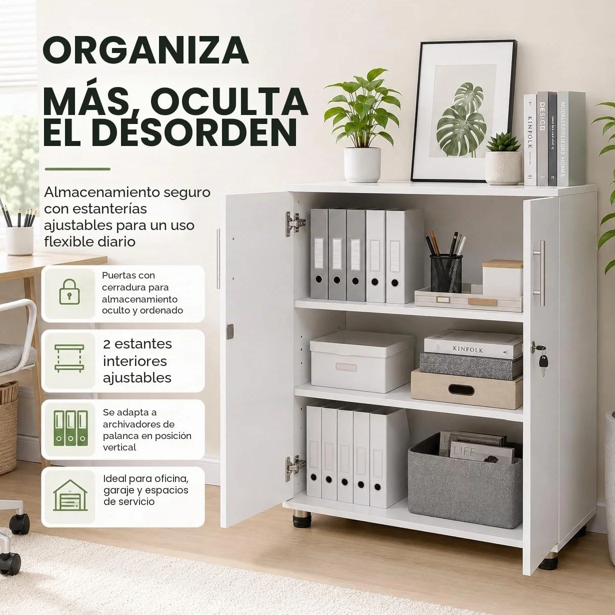 MMT Furniture Designs Armario de Almacenamiento, Madera de ingeniería, Blanco, Talla única