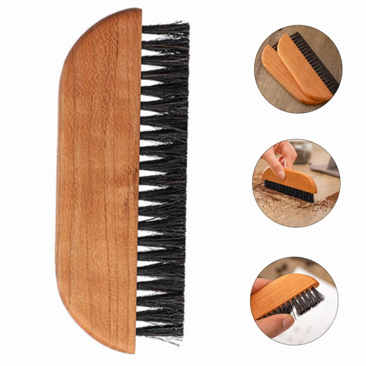 Cabilock 5piezas Cepillo De Limpieza De Café De Madera Para Máquina Espresso Herramienta Multifuncional Para Limpiar Cafeteras y Molinillos De Café Cepillo De Cerdas Naturales Mango De